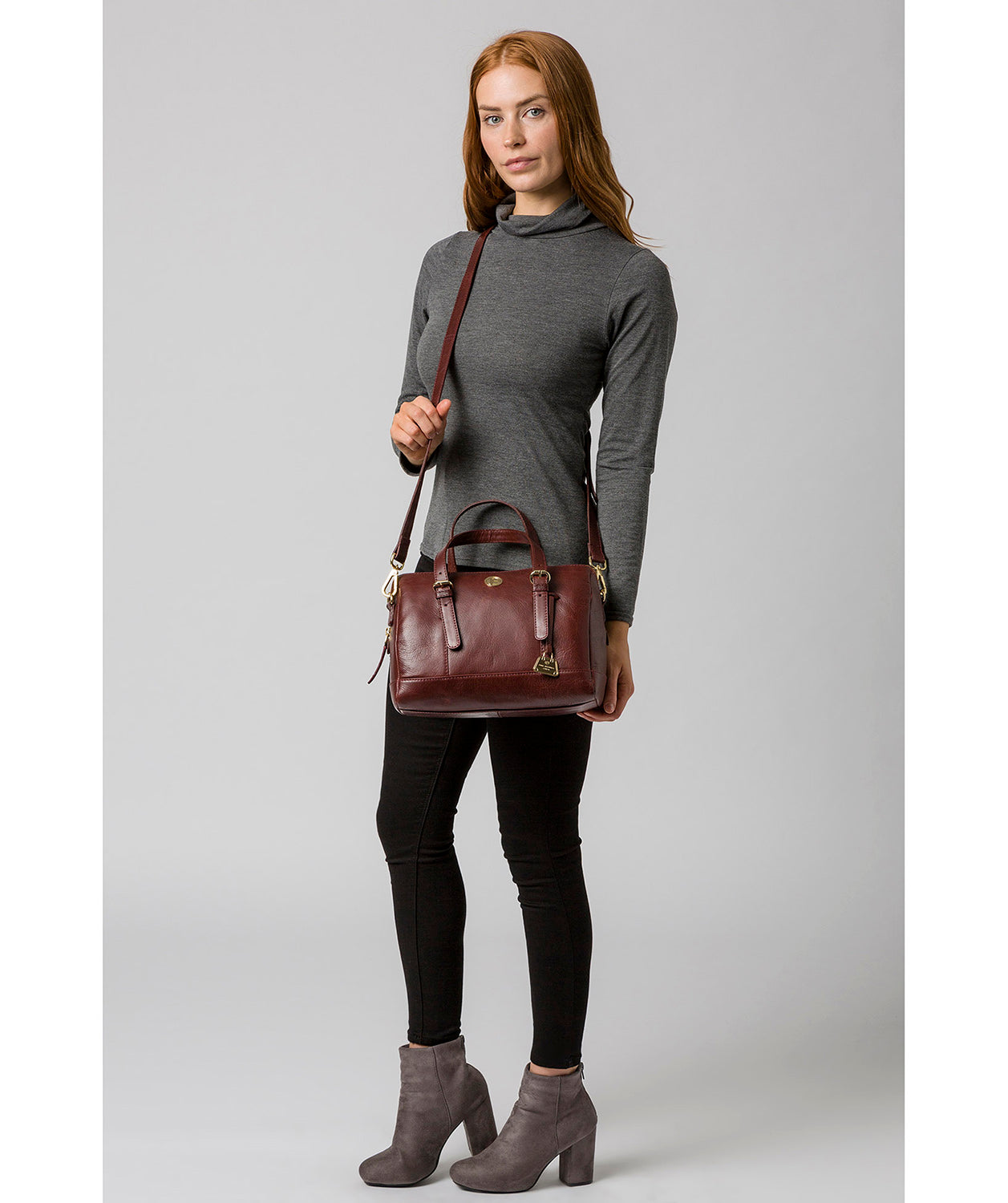 'Iris' Chestnut Leather Handbag image 2