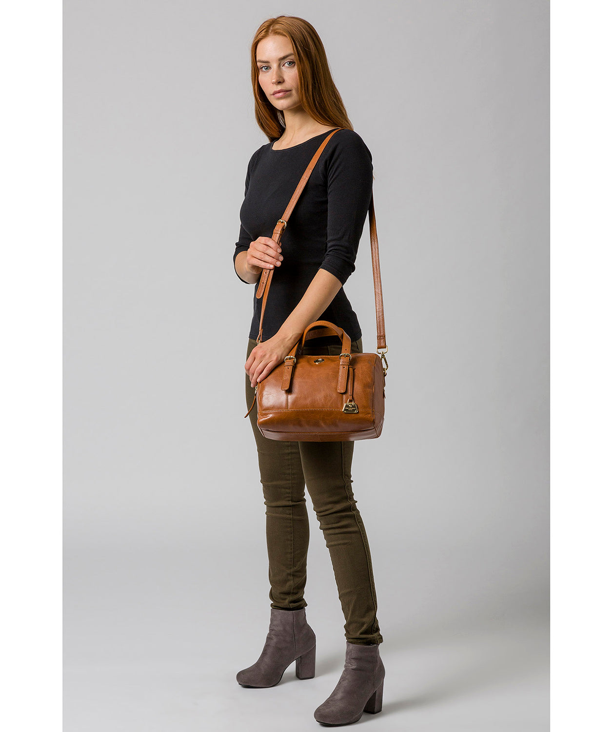 'Iris' Hazelnut Leather Handbag image 2