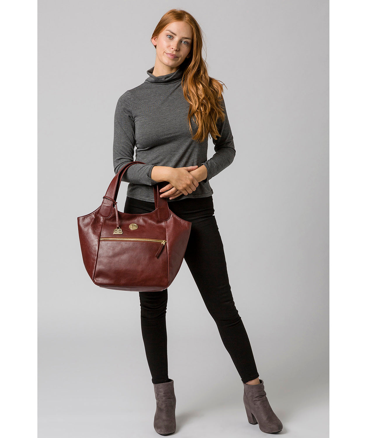 'Mimosa' Chestnut Leather Tote Bag image 2