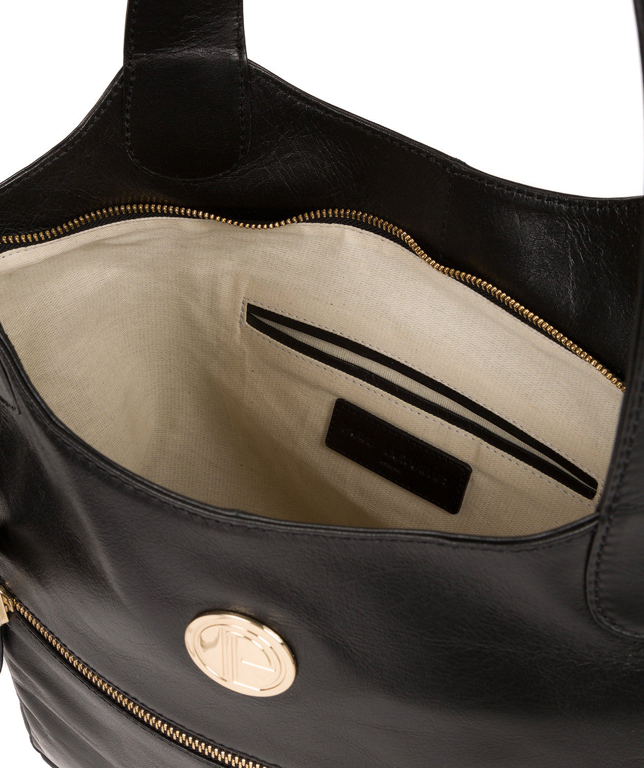 'Mimosa' Jet Black Leather Tote Bag Pure Luxuries London