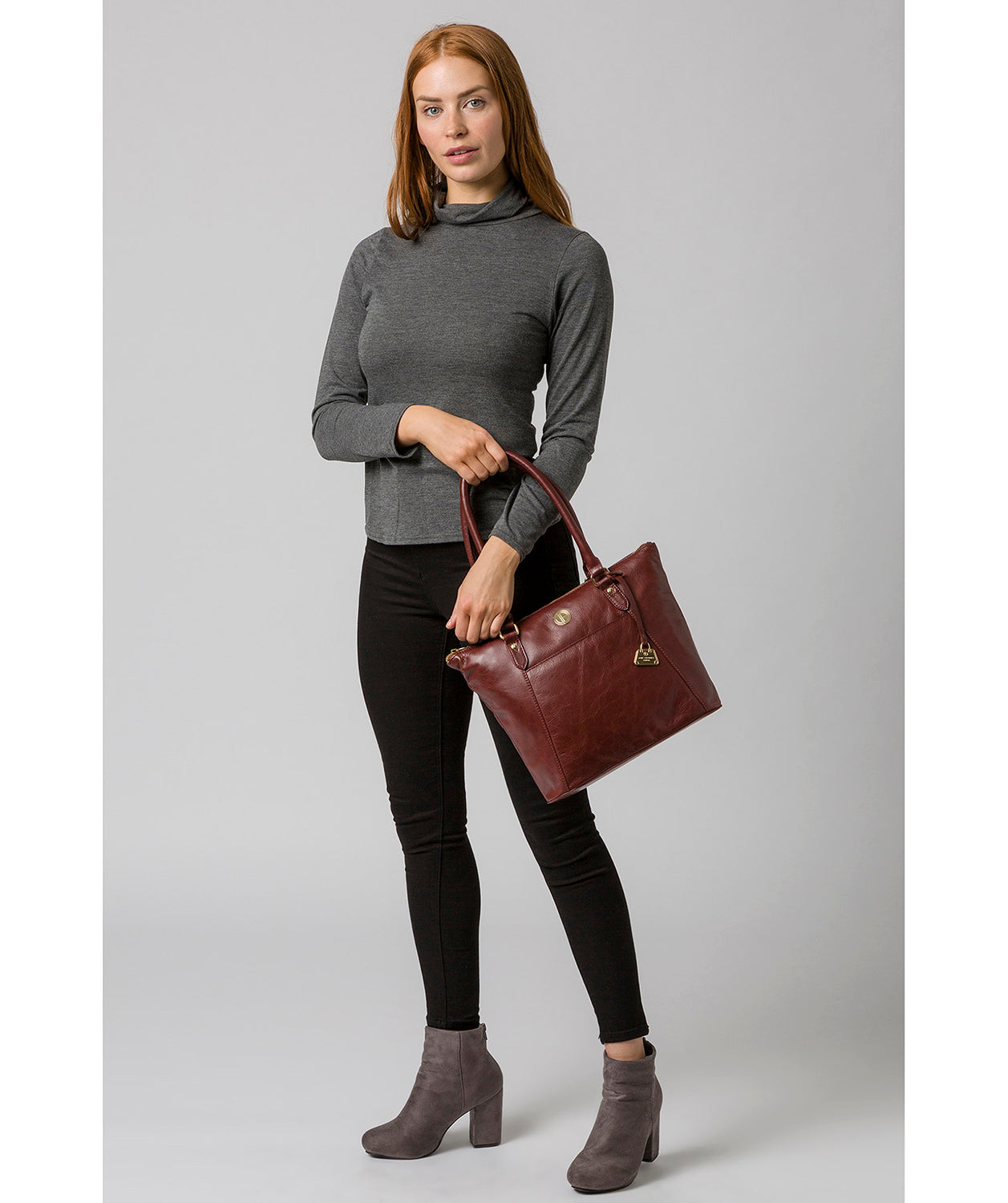 'Violet' Chestnut Leather Tote Bag image 2