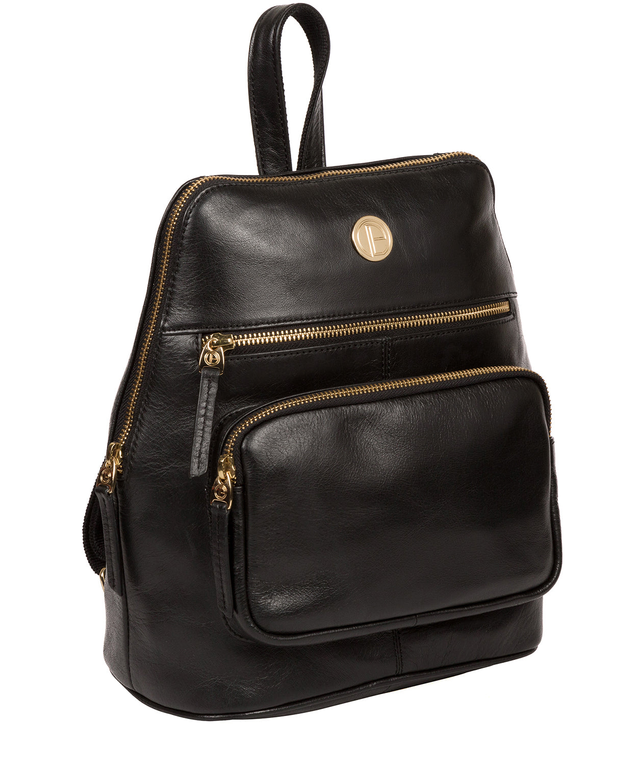 'Verbena' Jet Black Leather Backpack image 5