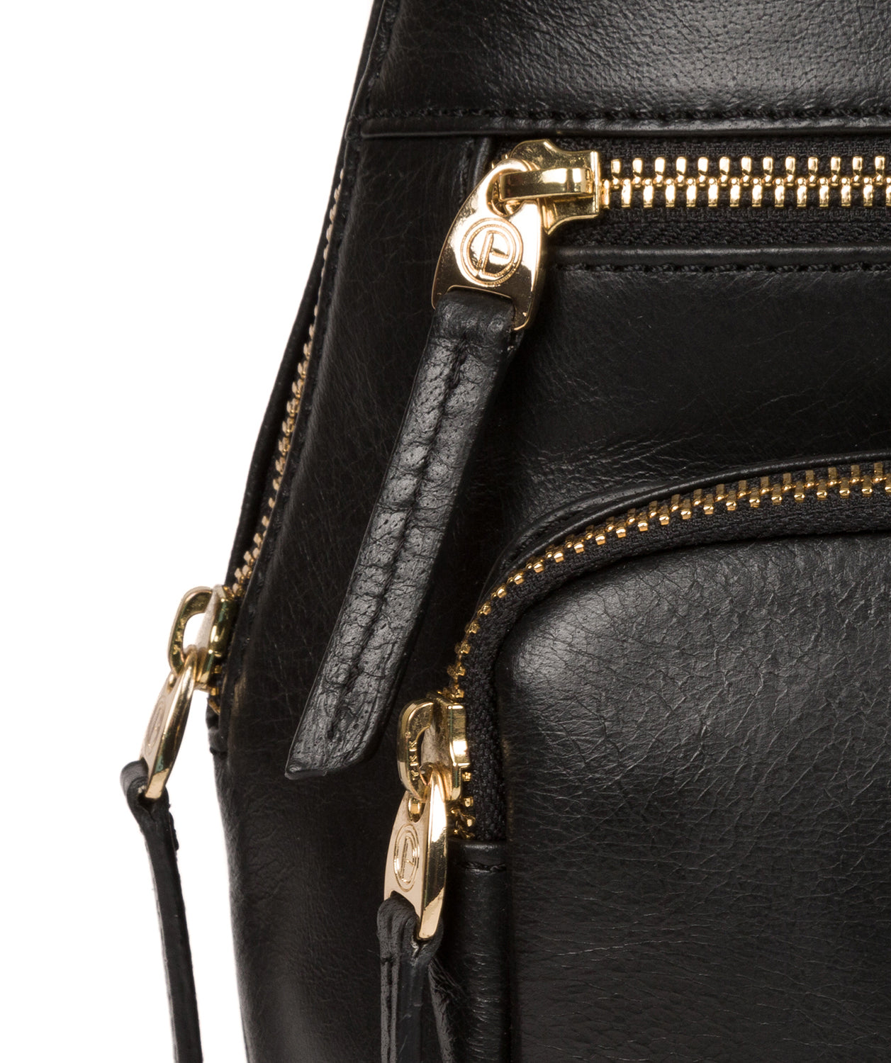 'Verbena' Jet Black Leather Backpack image 6