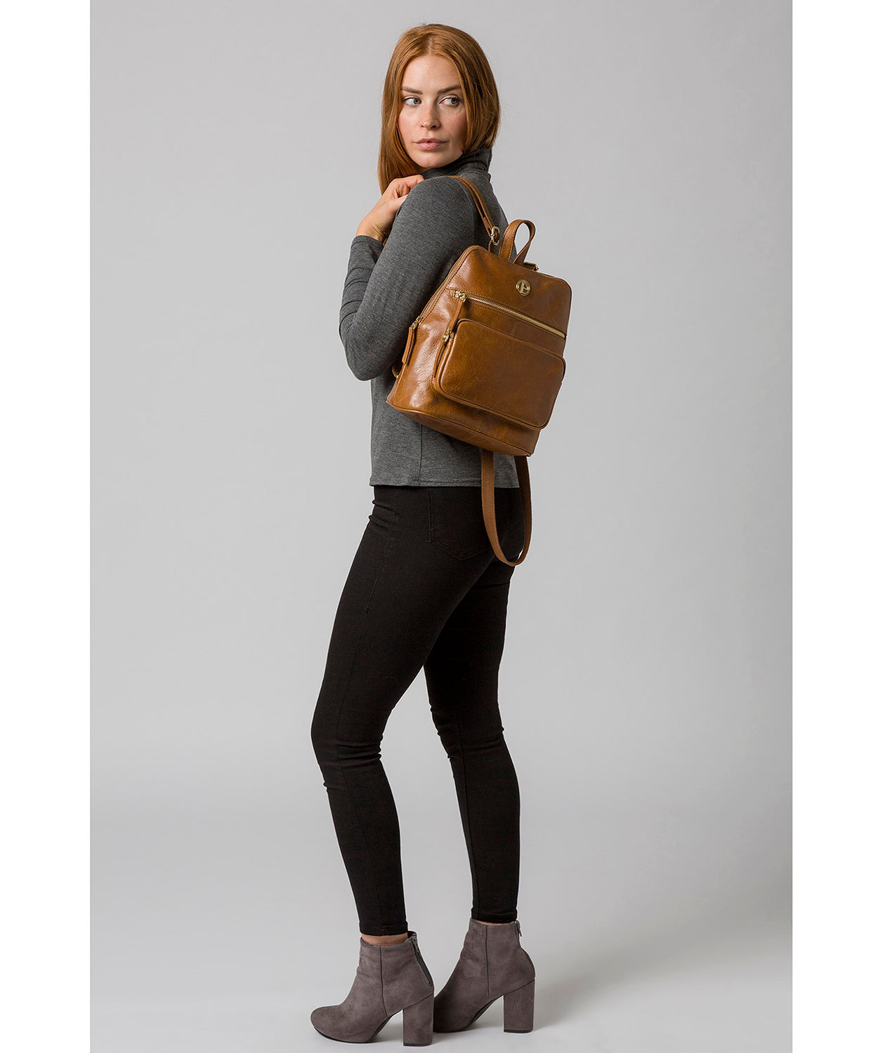 'Verbena' Saddle Tan Leather Backpack image 2
