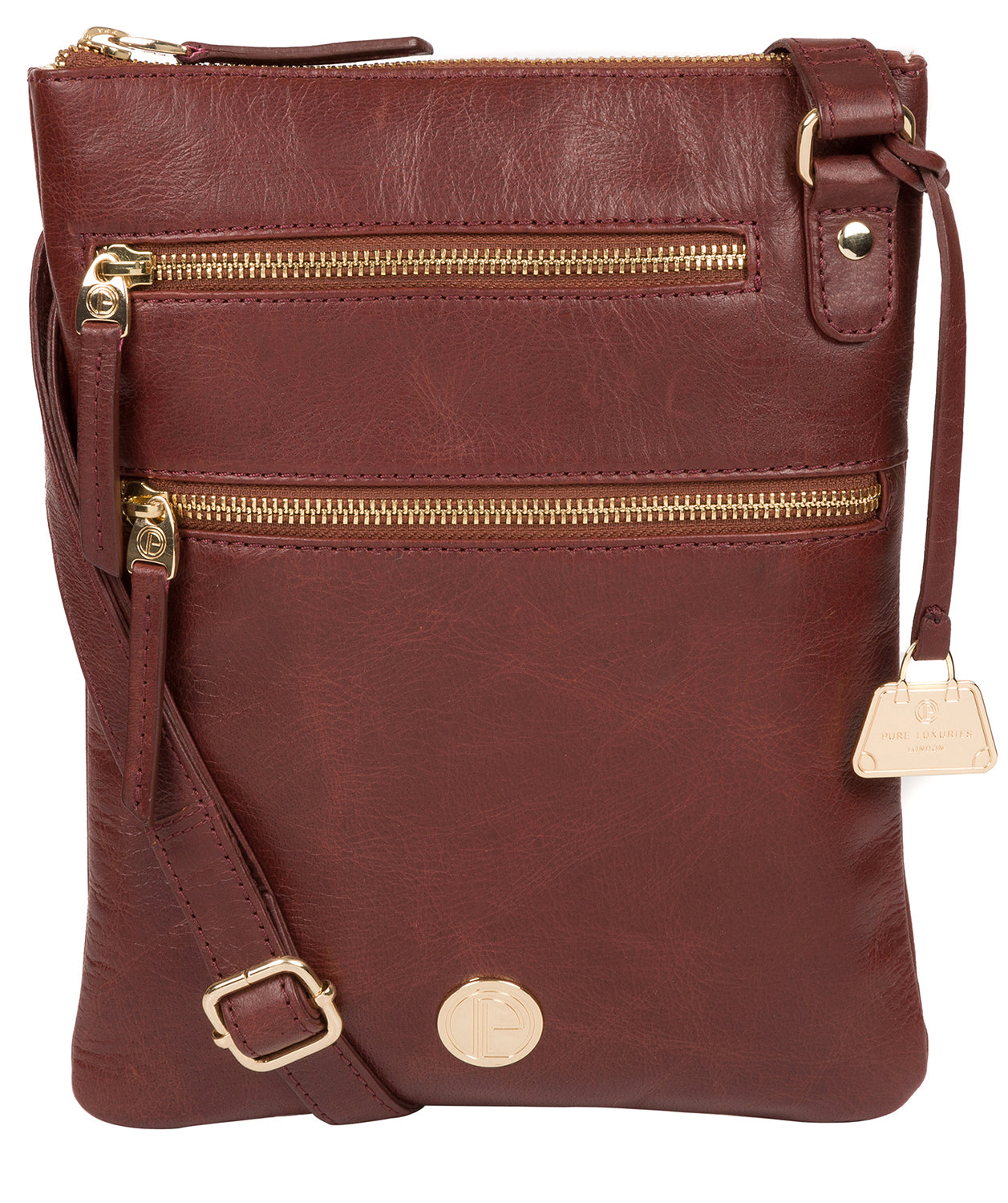 'Gardenia' Chestnut Leather Cross Body Bag image 1