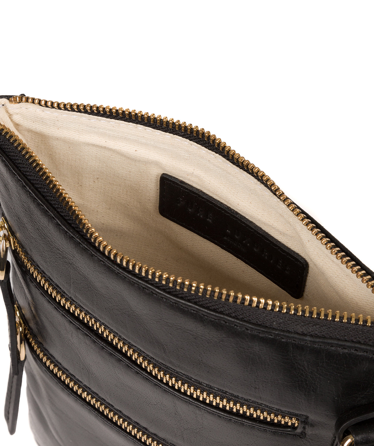 'Gardenia' Jet Black Leather Cross Body Bag image 4