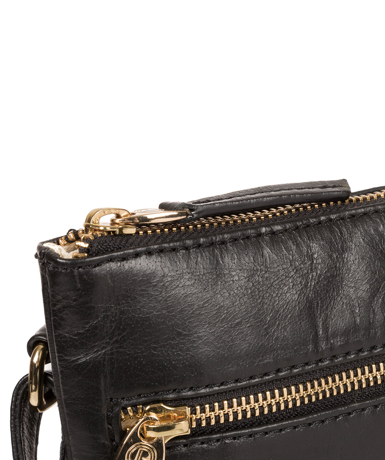 'Gardenia' Jet Black Leather Cross Body Bag image 7