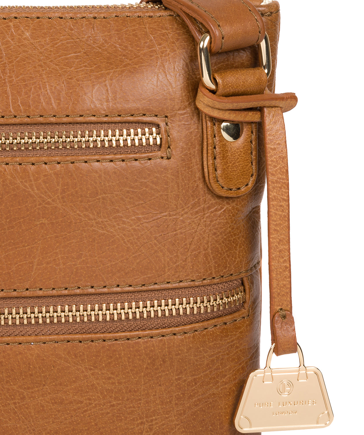 'Gardenia' Saddle Tan Leather Cross Body Bag Pure Luxuries London