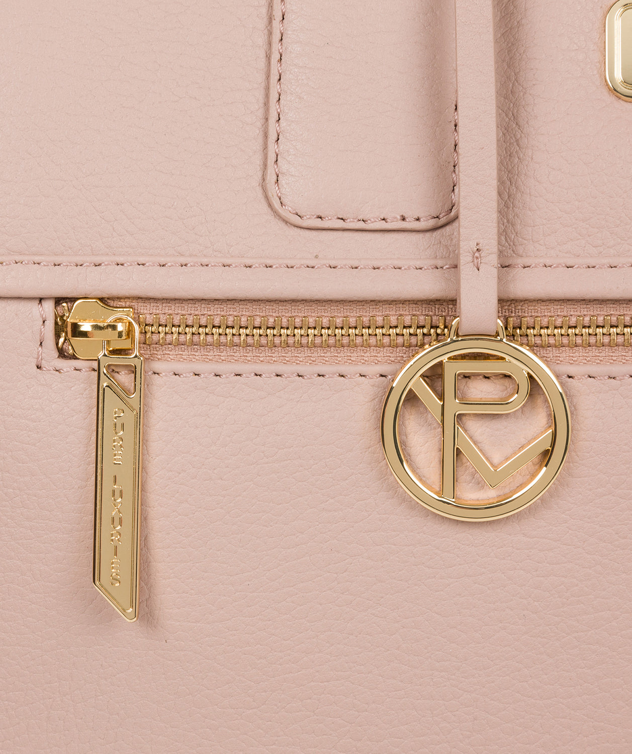 'Faye' Blush Pink Leather Tote Bag image 6