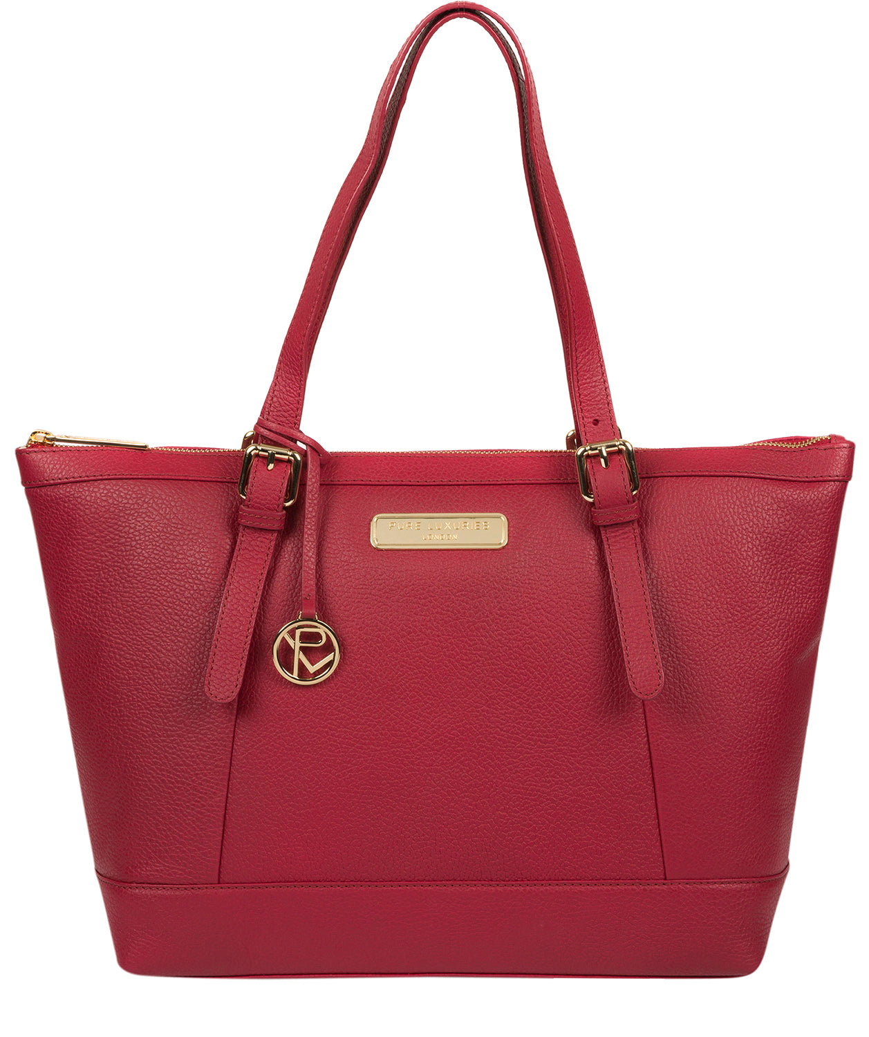 'Emily' Berry Red Leather Tote Bag image 1