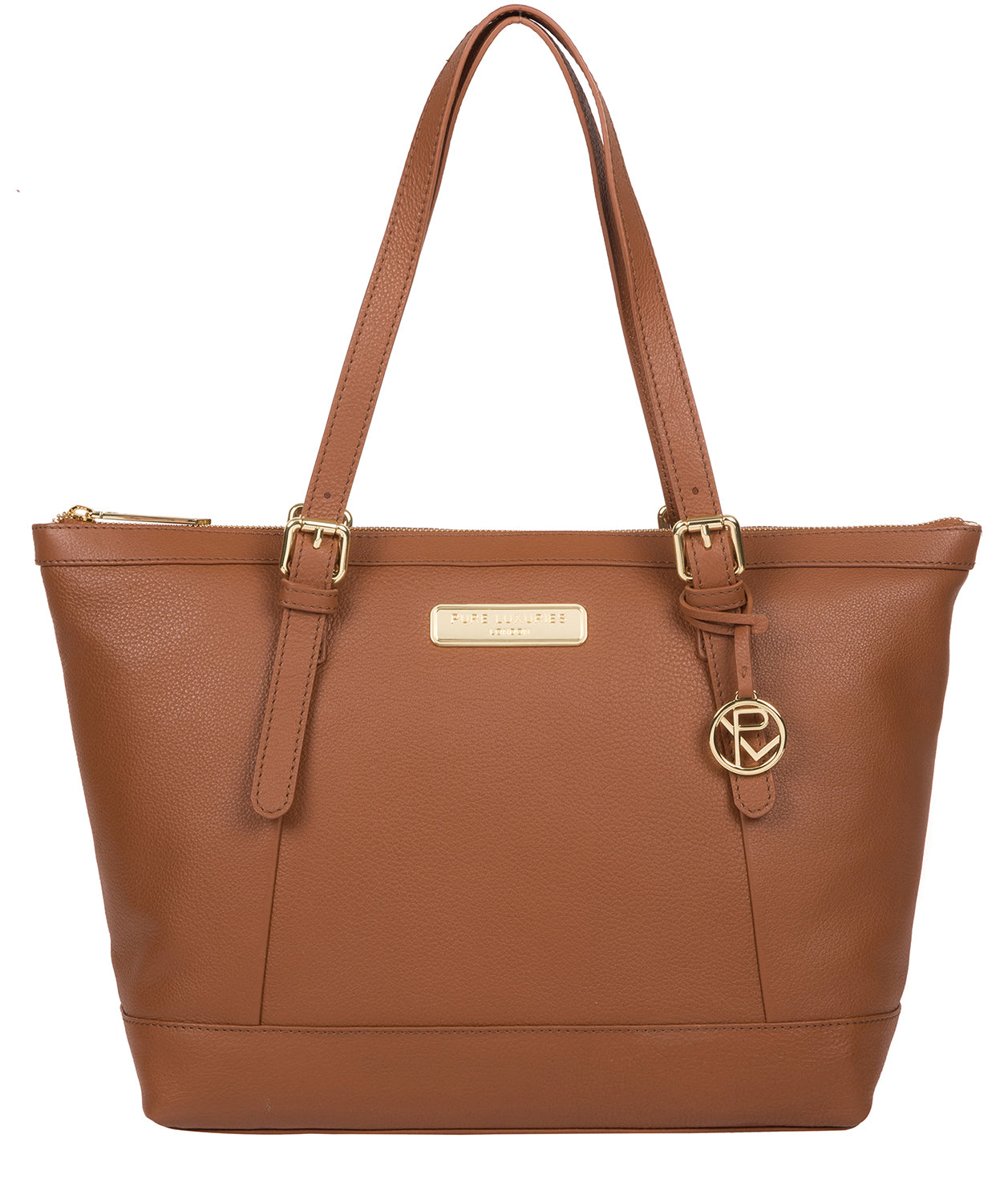 'Emily' Tan Leather Tote Bag image 1