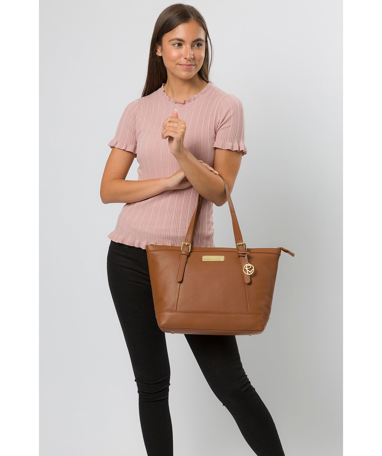 'Emily' Tan Leather Tote Bag image 2
