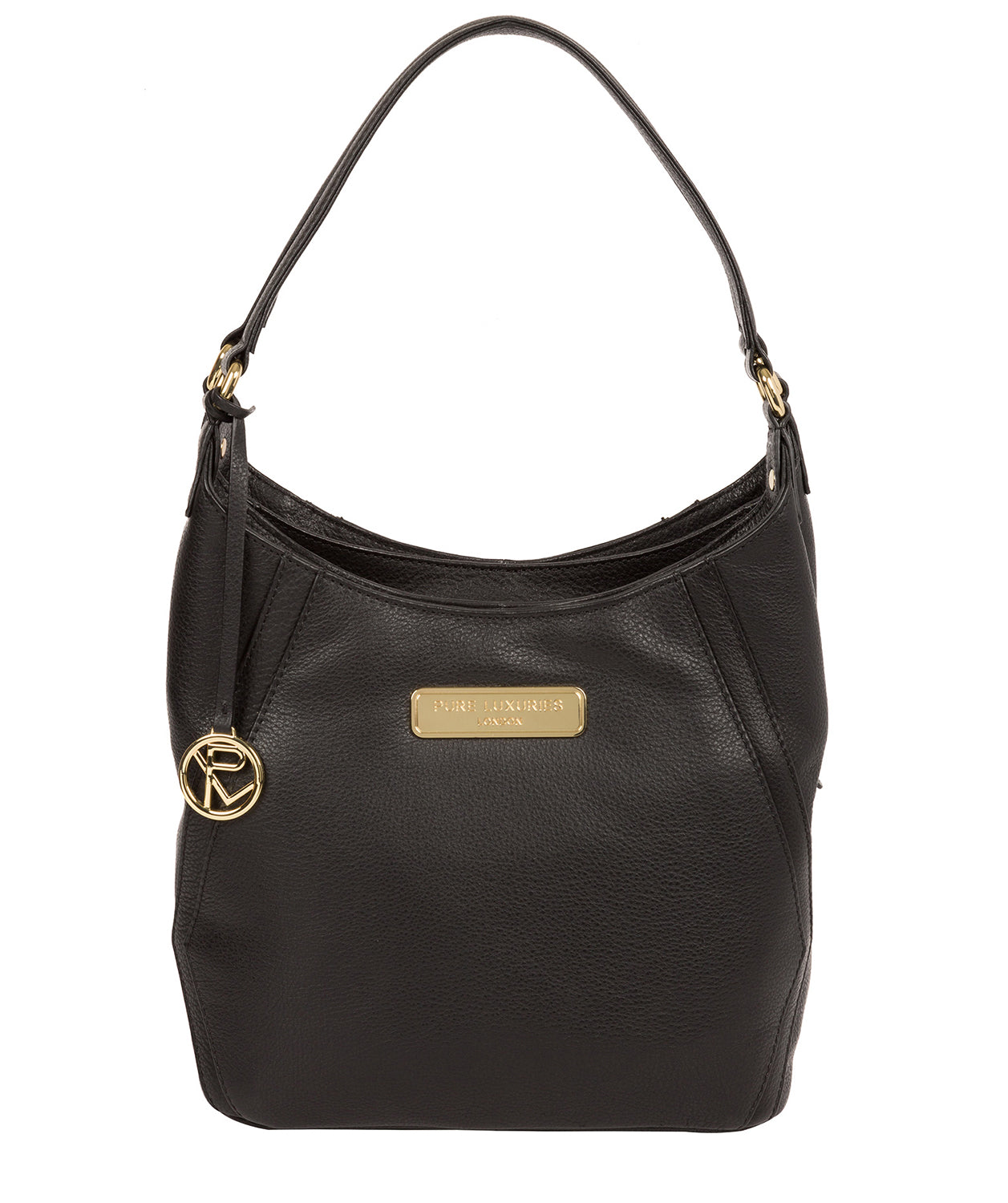 'Abigail' Black Leather Shoulder Bag image 1