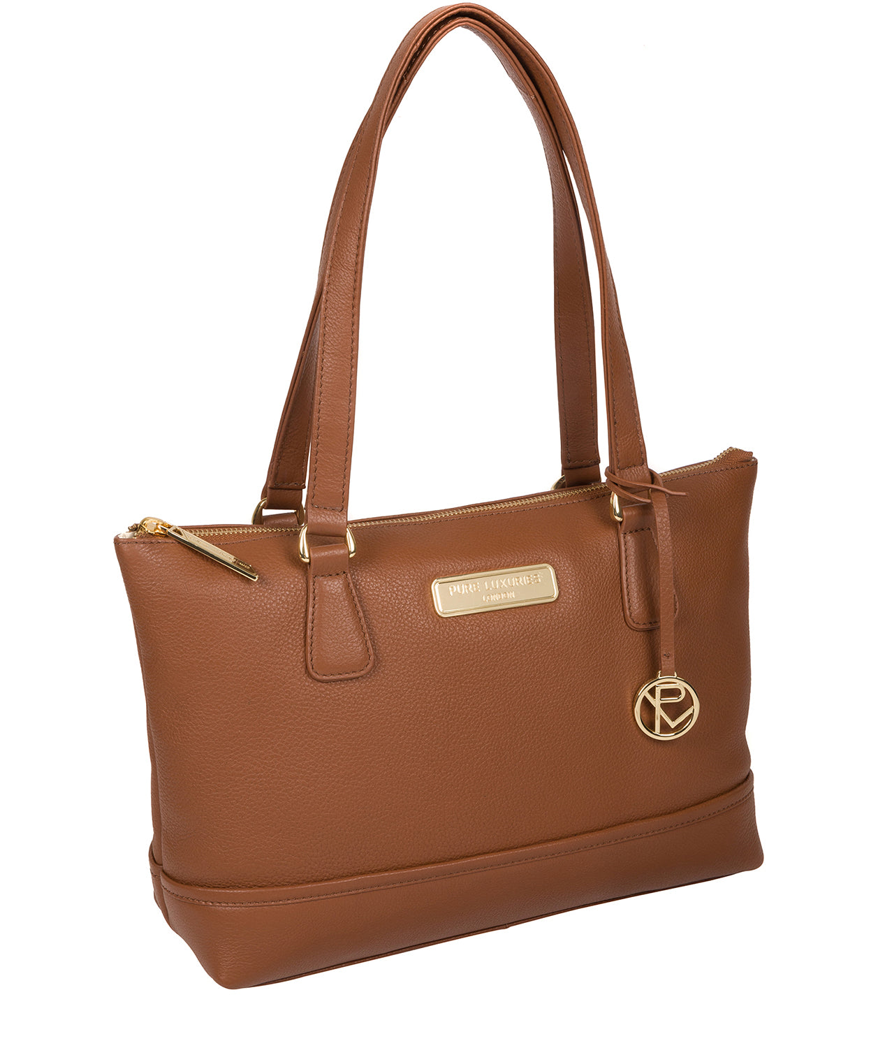 'Keira' Tan Leather Tote Bag image 5