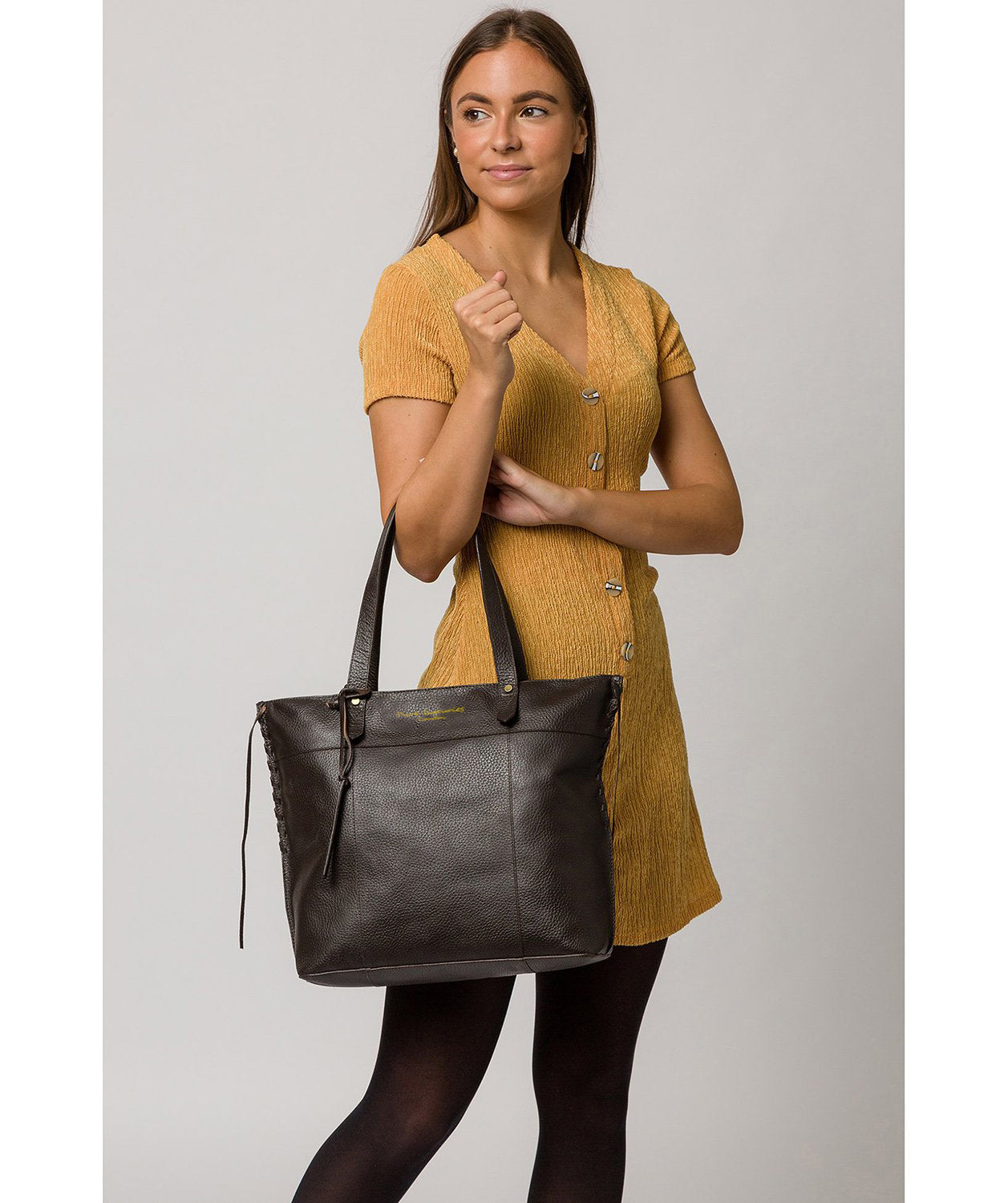 'Hampstead' Dark Brown Leather Tote Bag