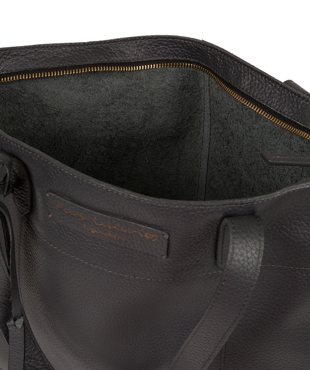 'Hampstead' Slate Leather Tote Bag image 4