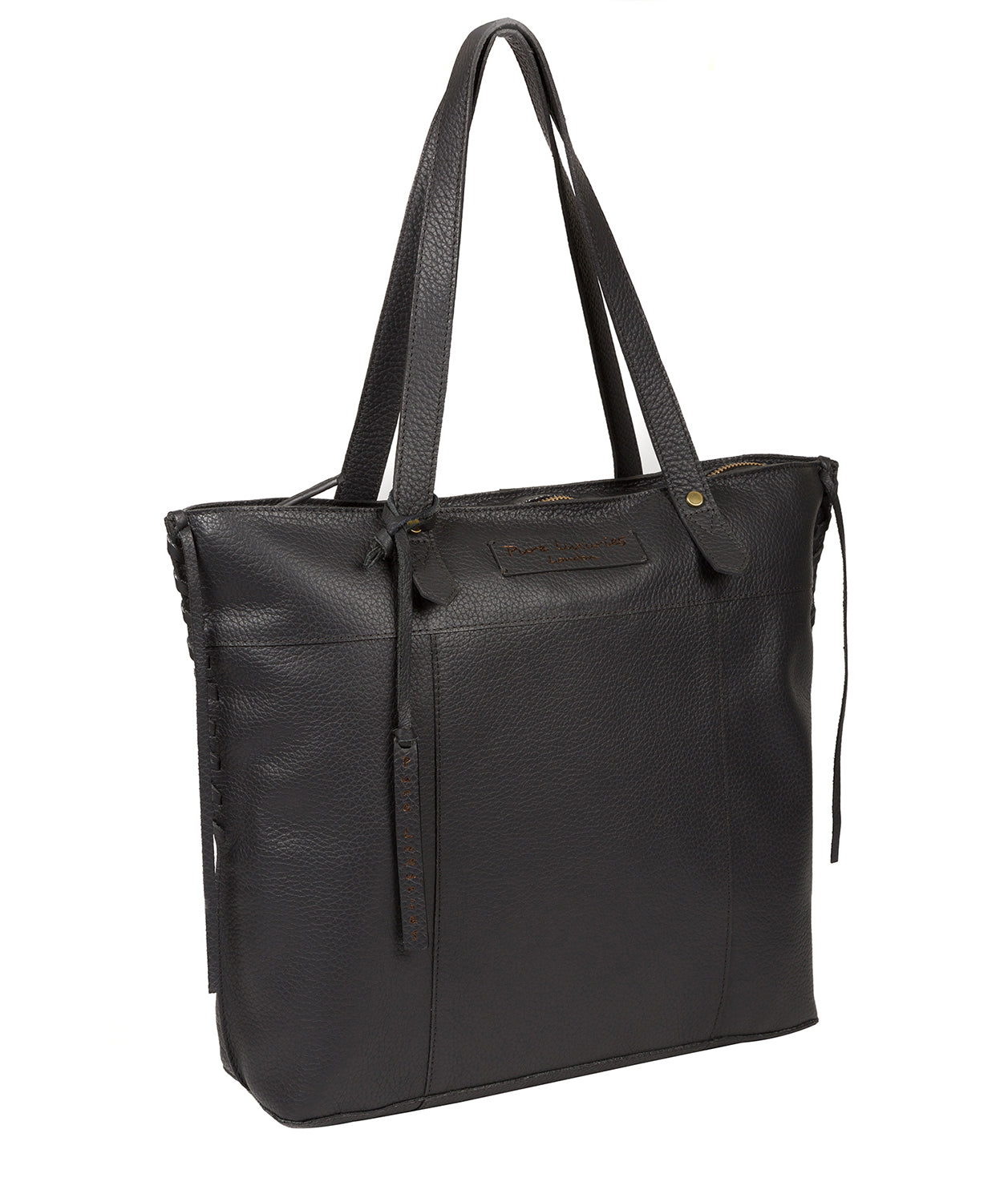 'Hampstead' Slate Leather Tote Bag image 5