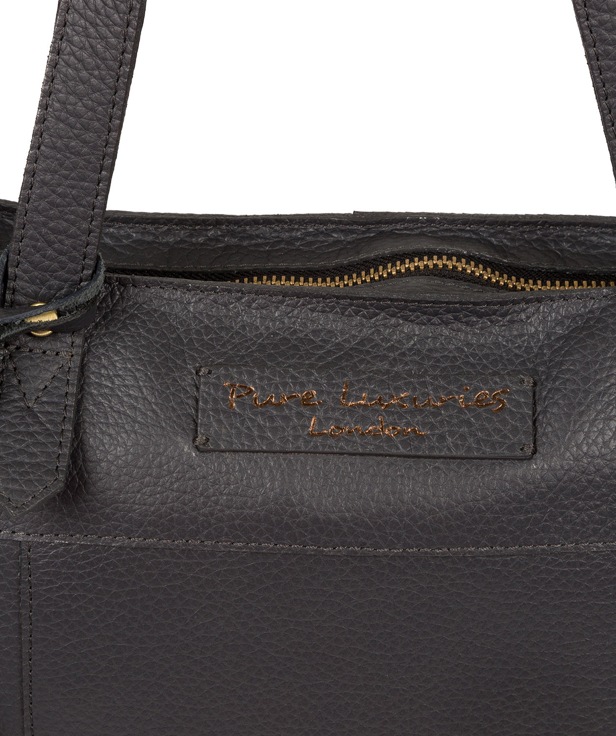 'Hampstead' Slate Leather Tote Bag image 6