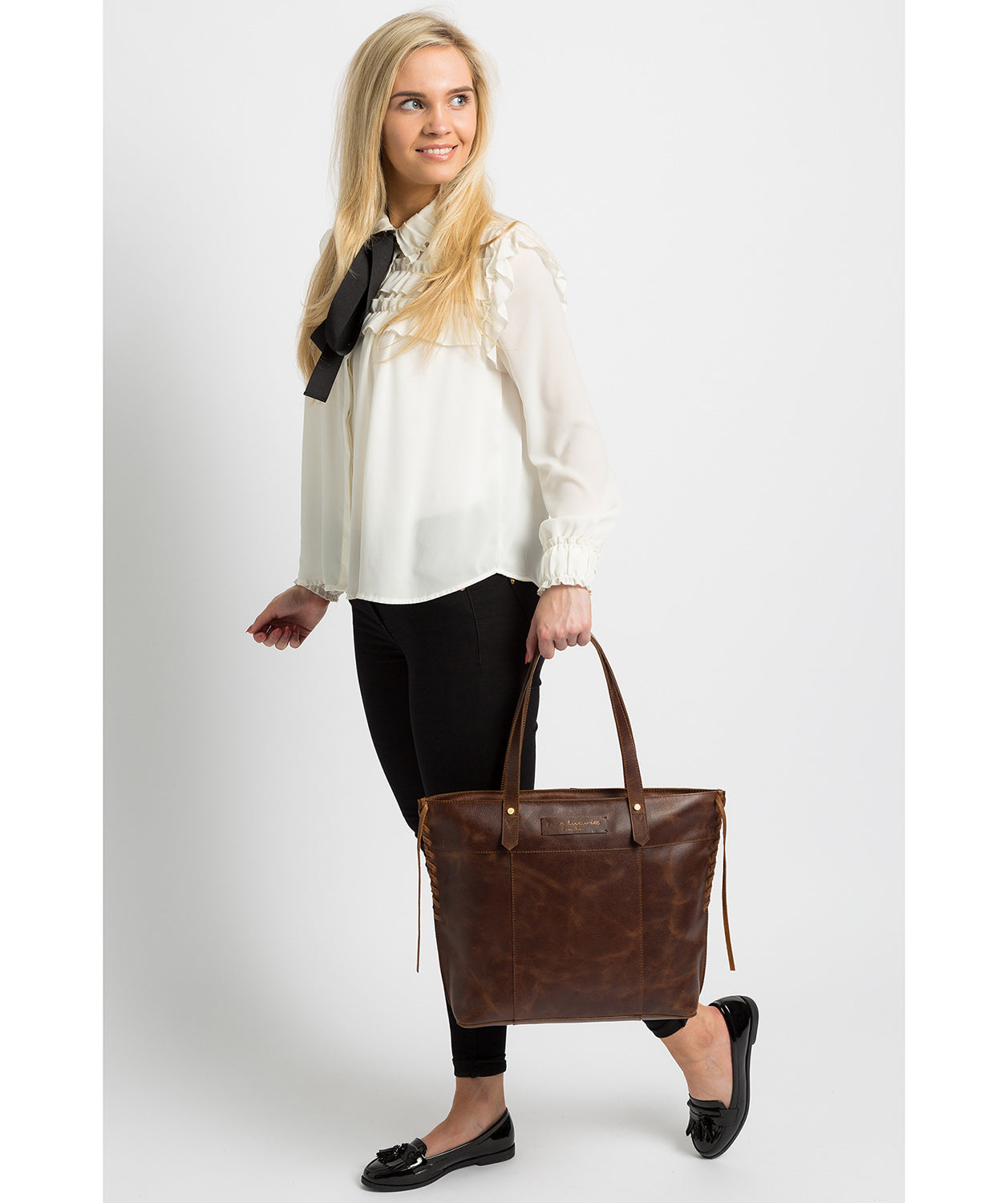 'Hampstead' Vintage Brown Leather Tote Bag Pure Luxuries London