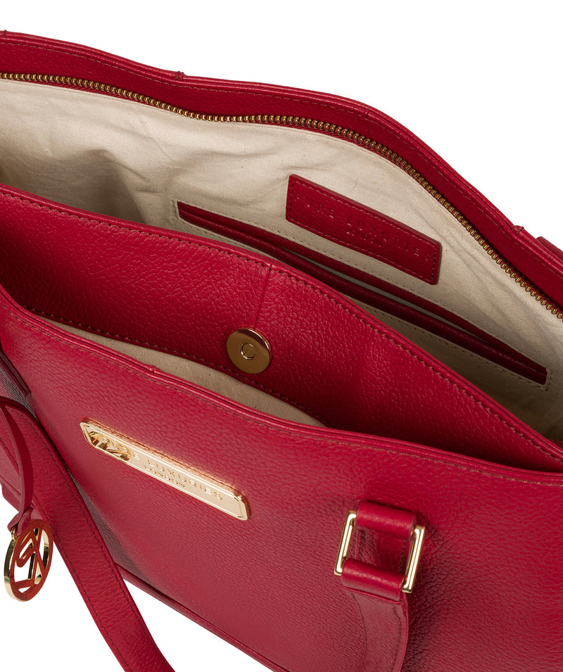 'Sophie' Berry Red Leather Tote Bag image 4