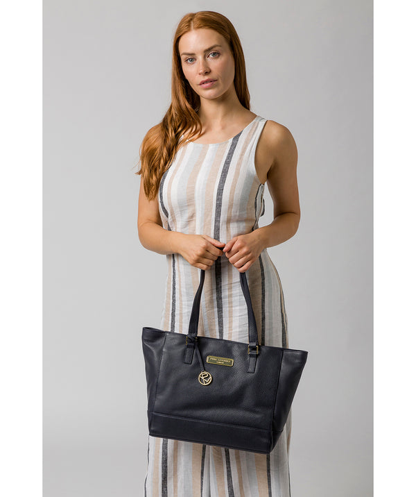 'Sophie' Navy Leather Tote Bag image 2