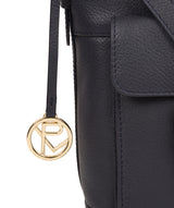 'Jenna' Navy Leather Shoulder Bag image 6