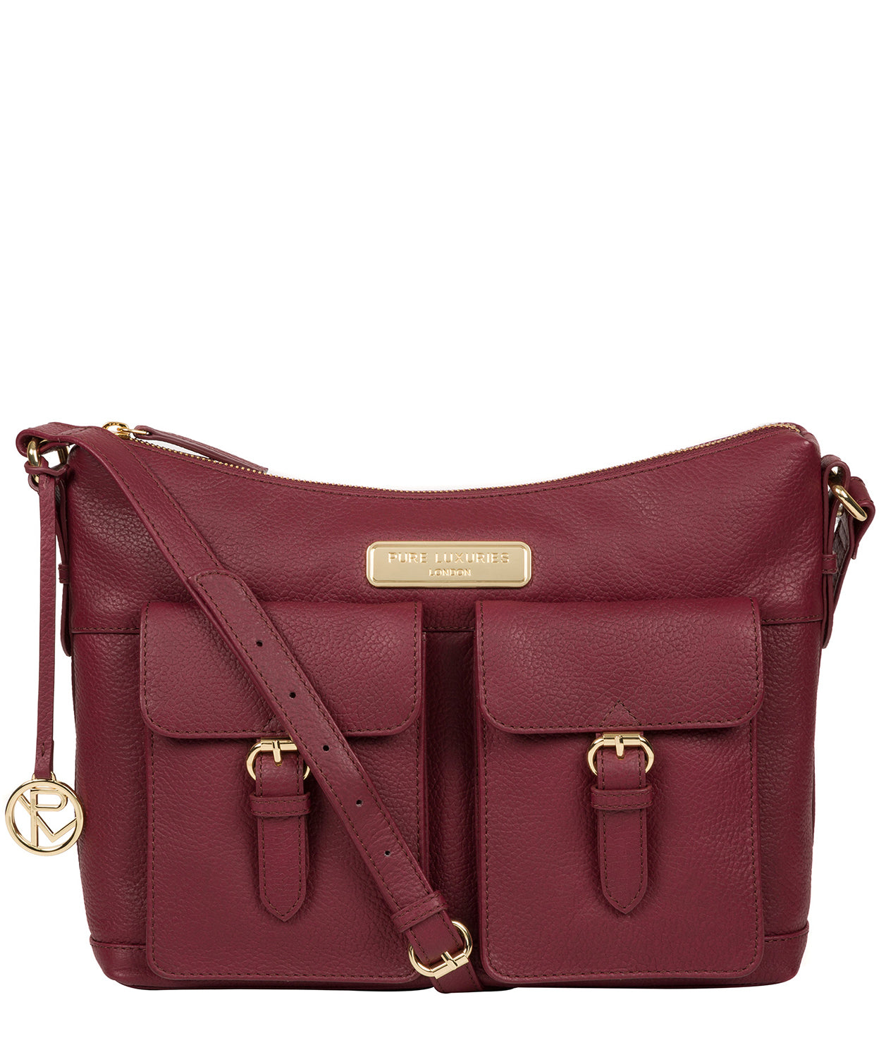 'Jenna' Pomegranate Leather Shoulder Bag image 1