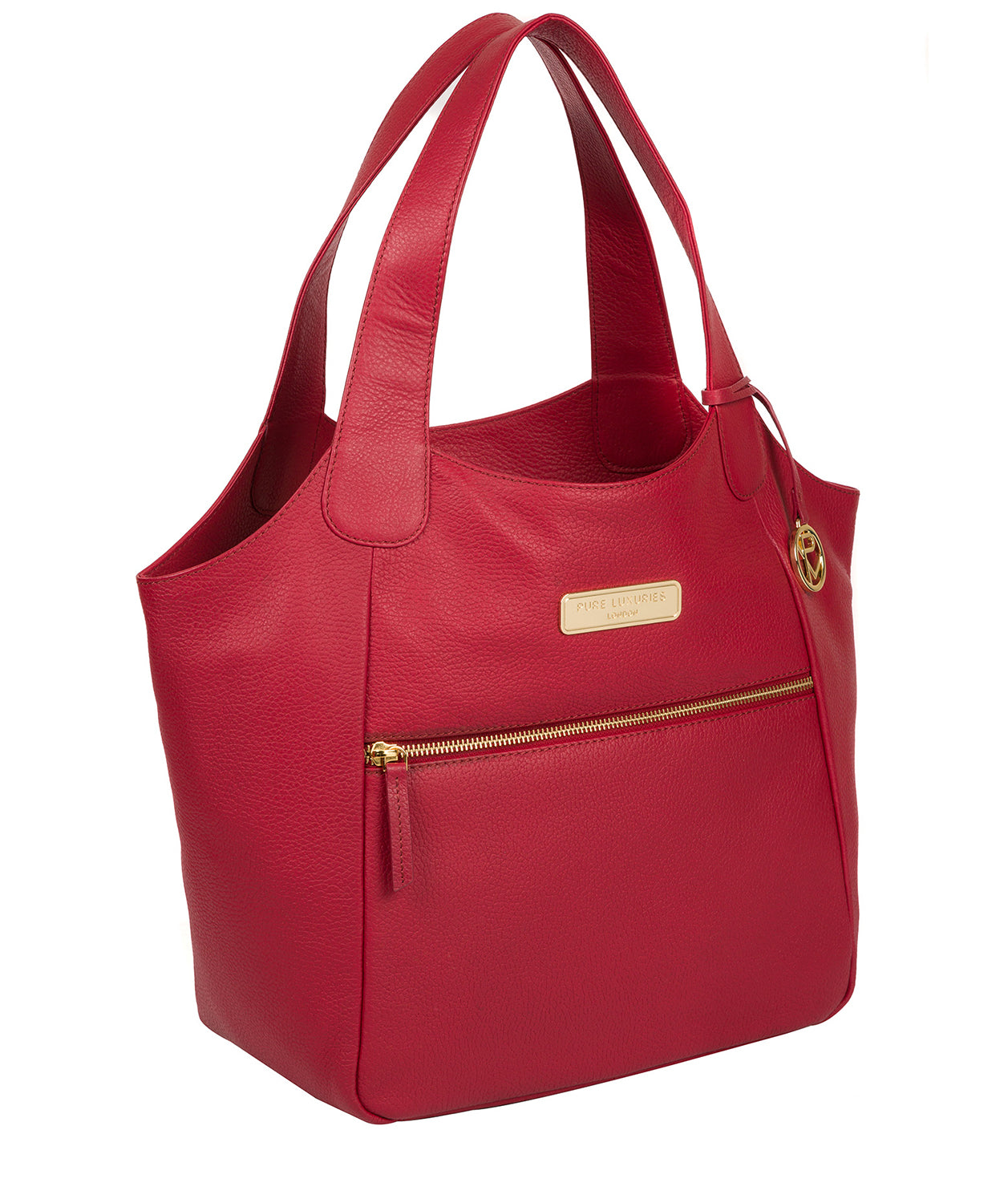 'Roxanne' Berry Red Leather Tote Bag image 5