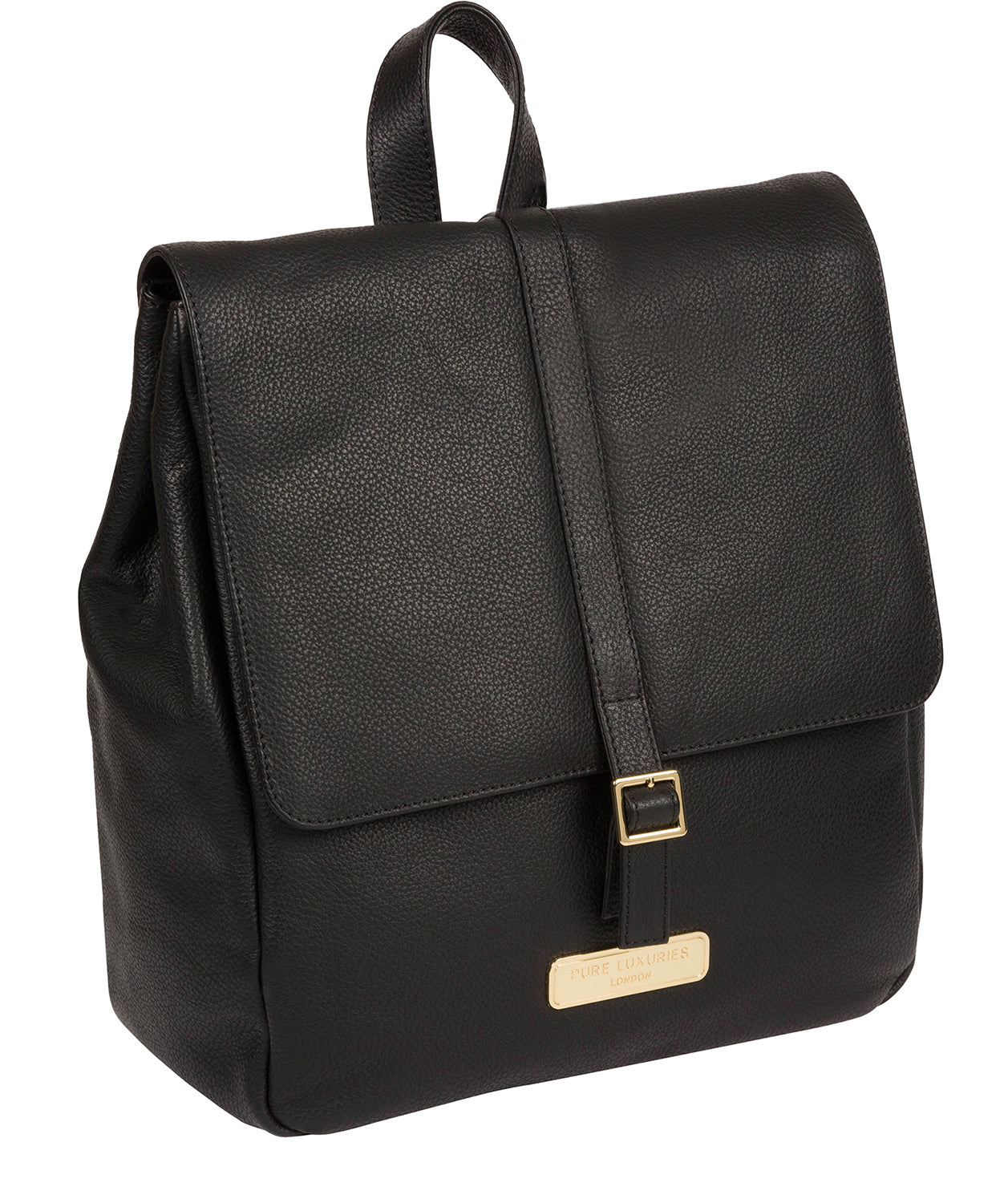 'Daisy' Black Leather Backpack