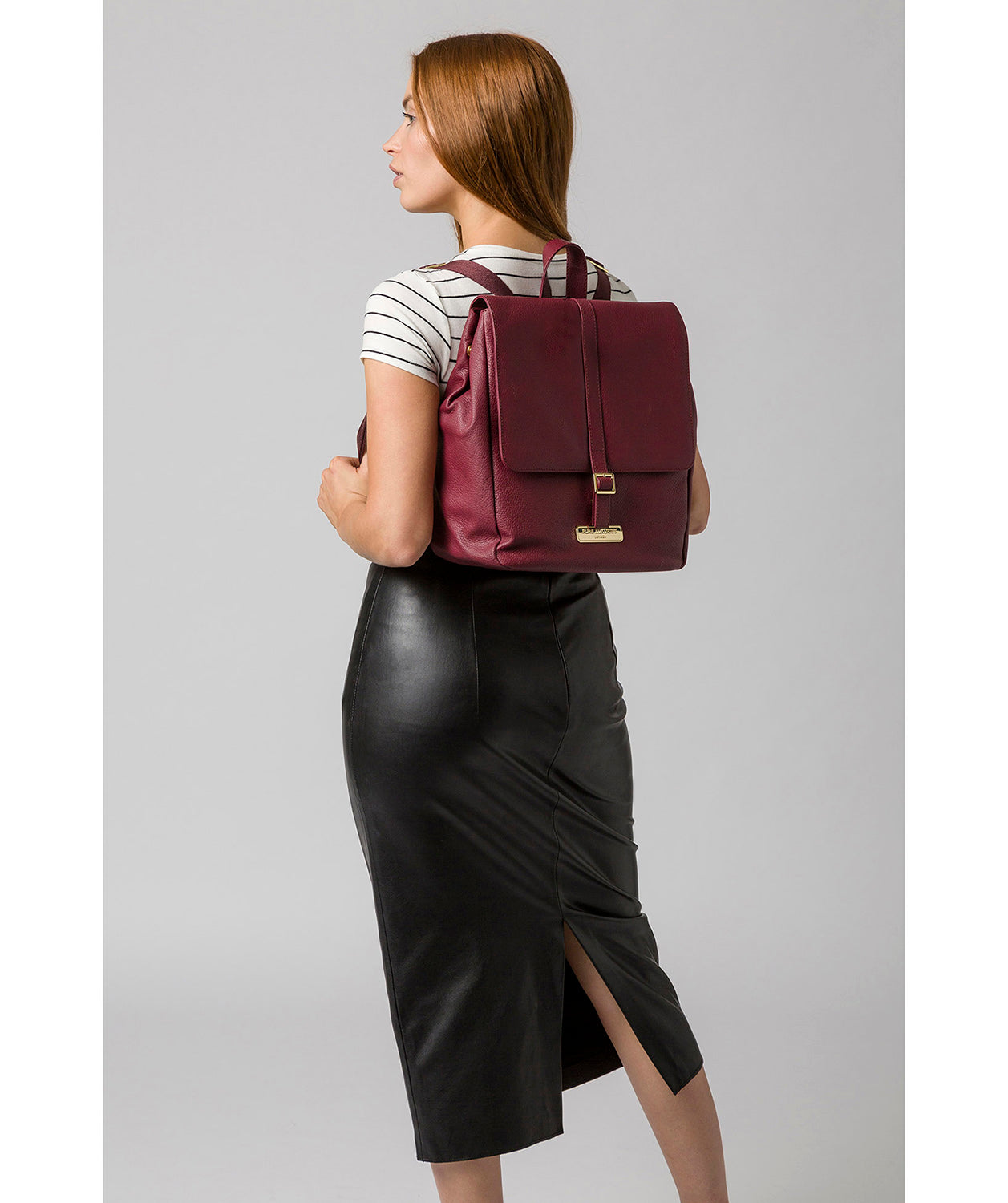 'Daisy' Pomegranate Leather Backpack