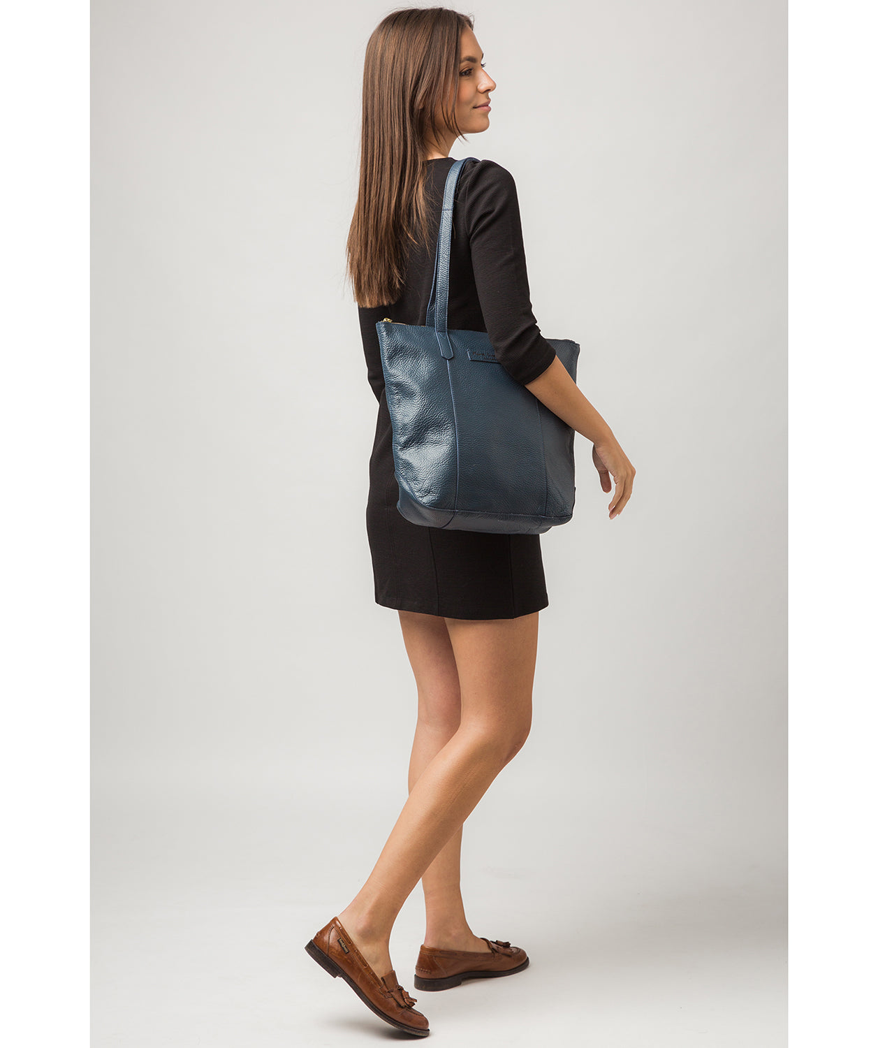 'Blendon' Denim Leather Tote Bag