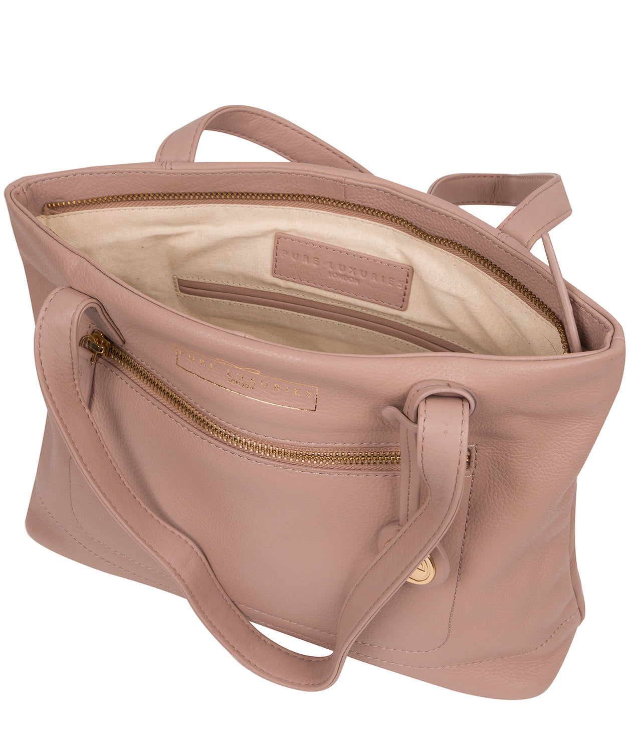 'Adley' Blush Pink Leather Handbag