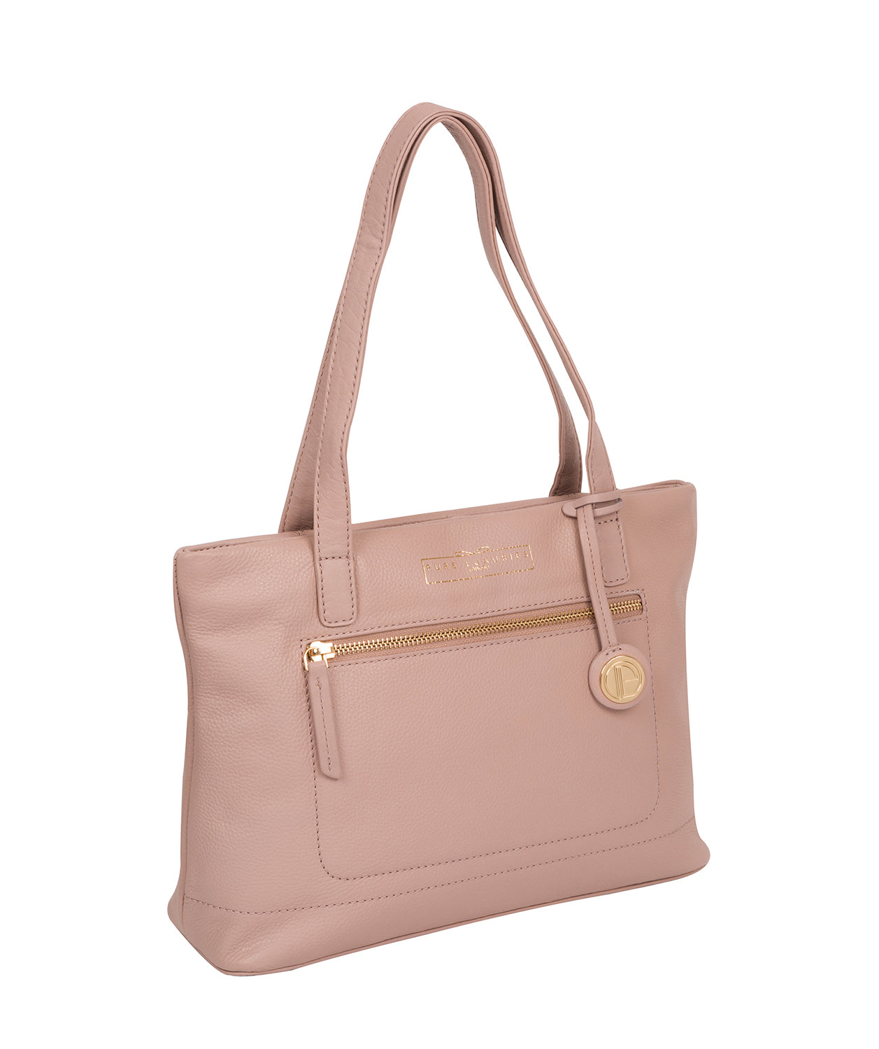 'Adley' Blush Pink Leather Handbag