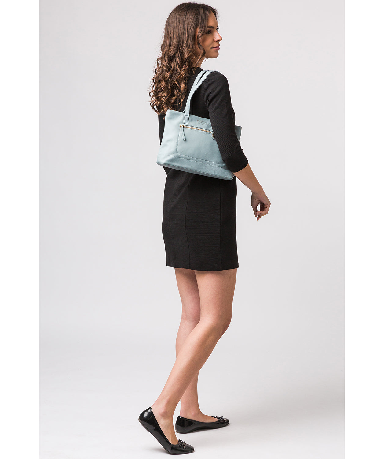 'Adley' Cashmere Blue Leather Handbag