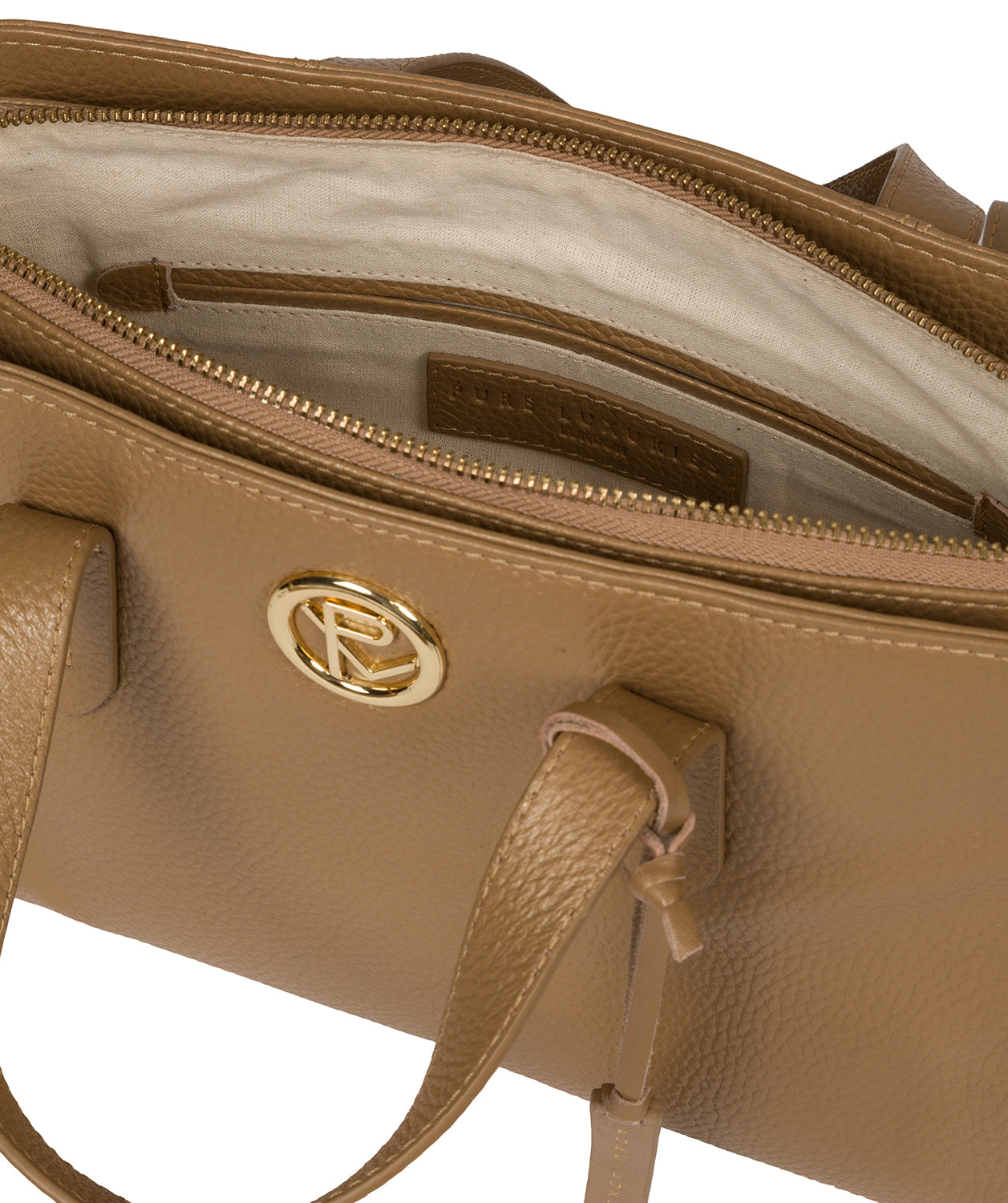 'Amelie' Metallic Champagne Leather Handbag image 4