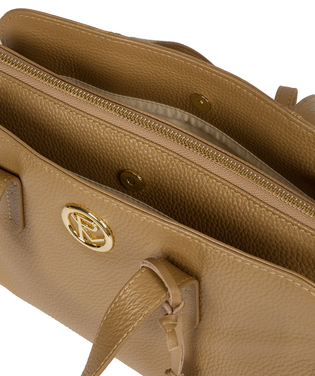 'Amelie' Metallic Champagne Leather Handbag image 5