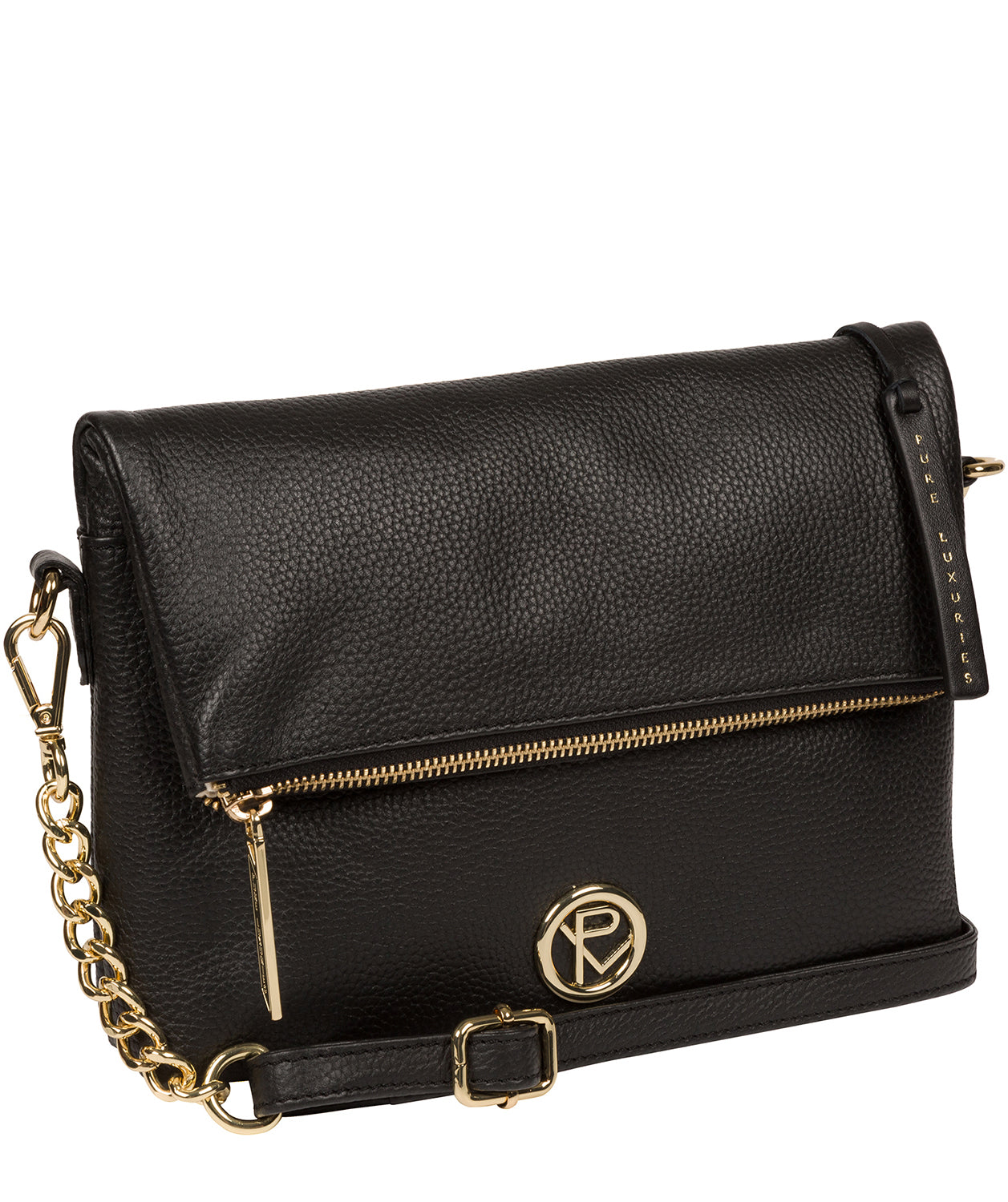 'Floria' Black Leather Cross Body Bag image 5