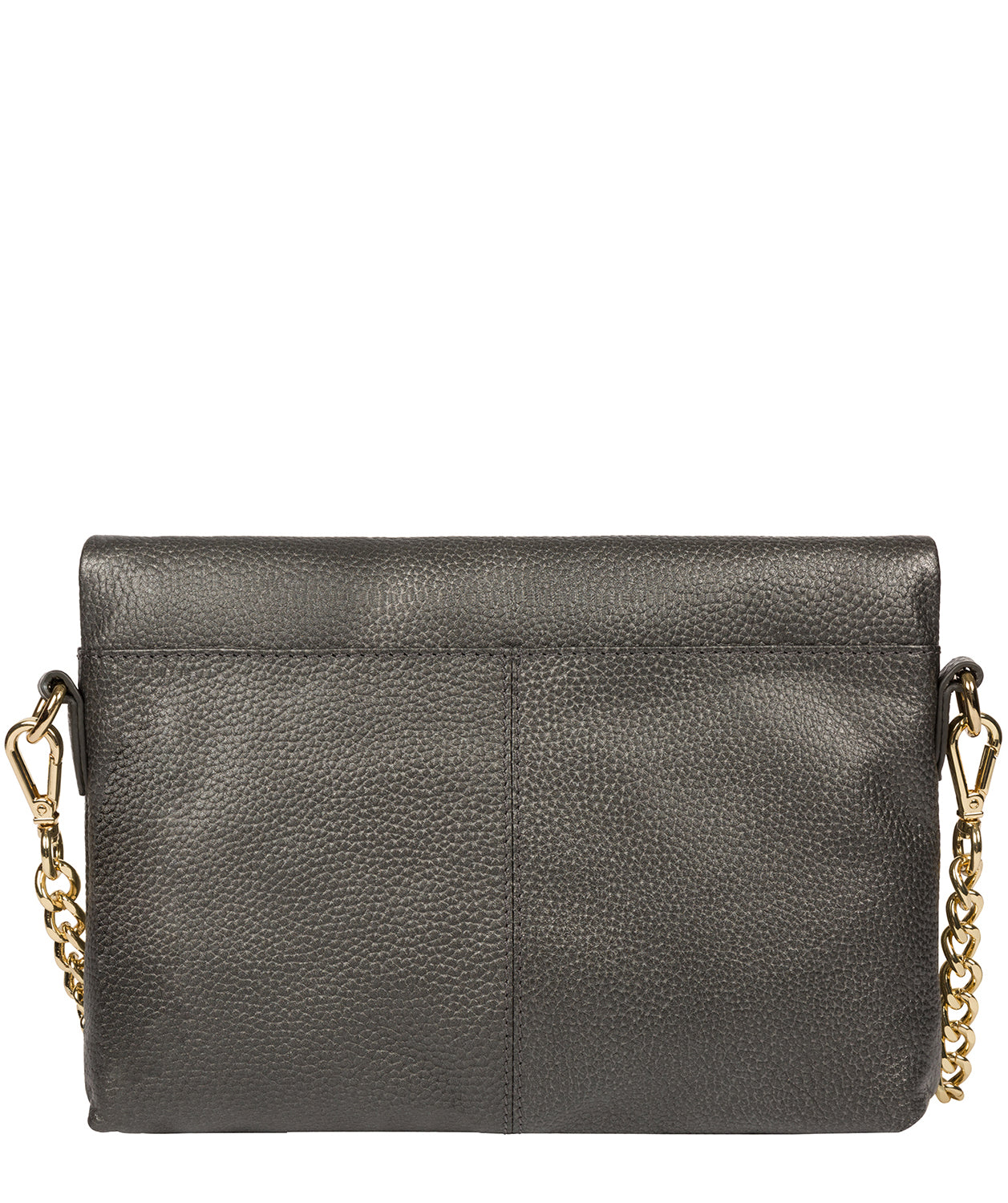 'Floria' Metallic Dark Silver Leather Cross Body Bag image 3