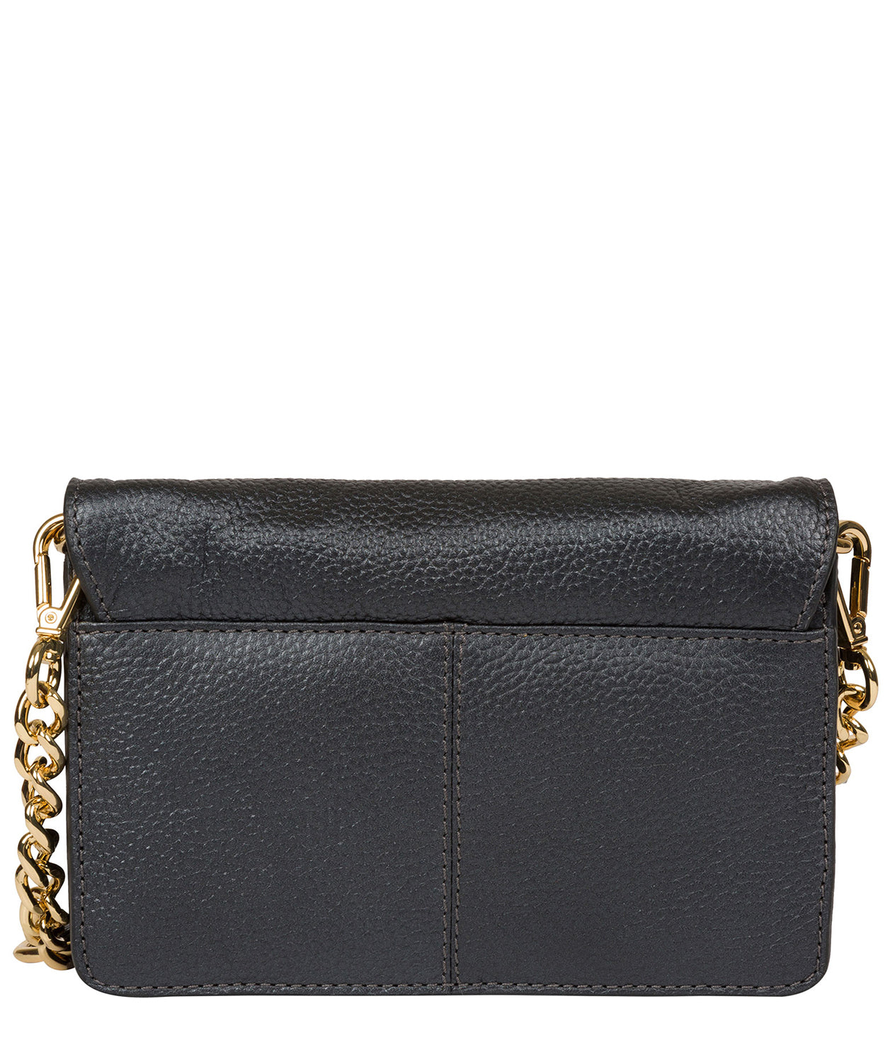 'Esmee' Metallic Blue Steel Leather Cross Body Bag image 3