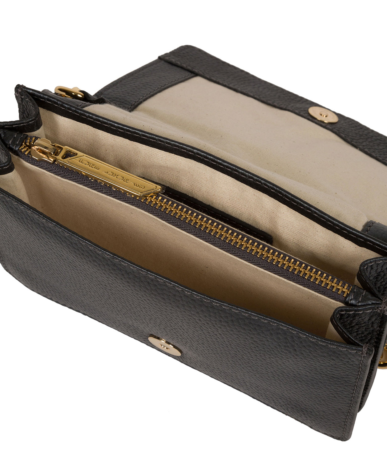 'Esmee' Metallic Blue Steel Leather Cross Body Clutch Bag Pure Luxuries London