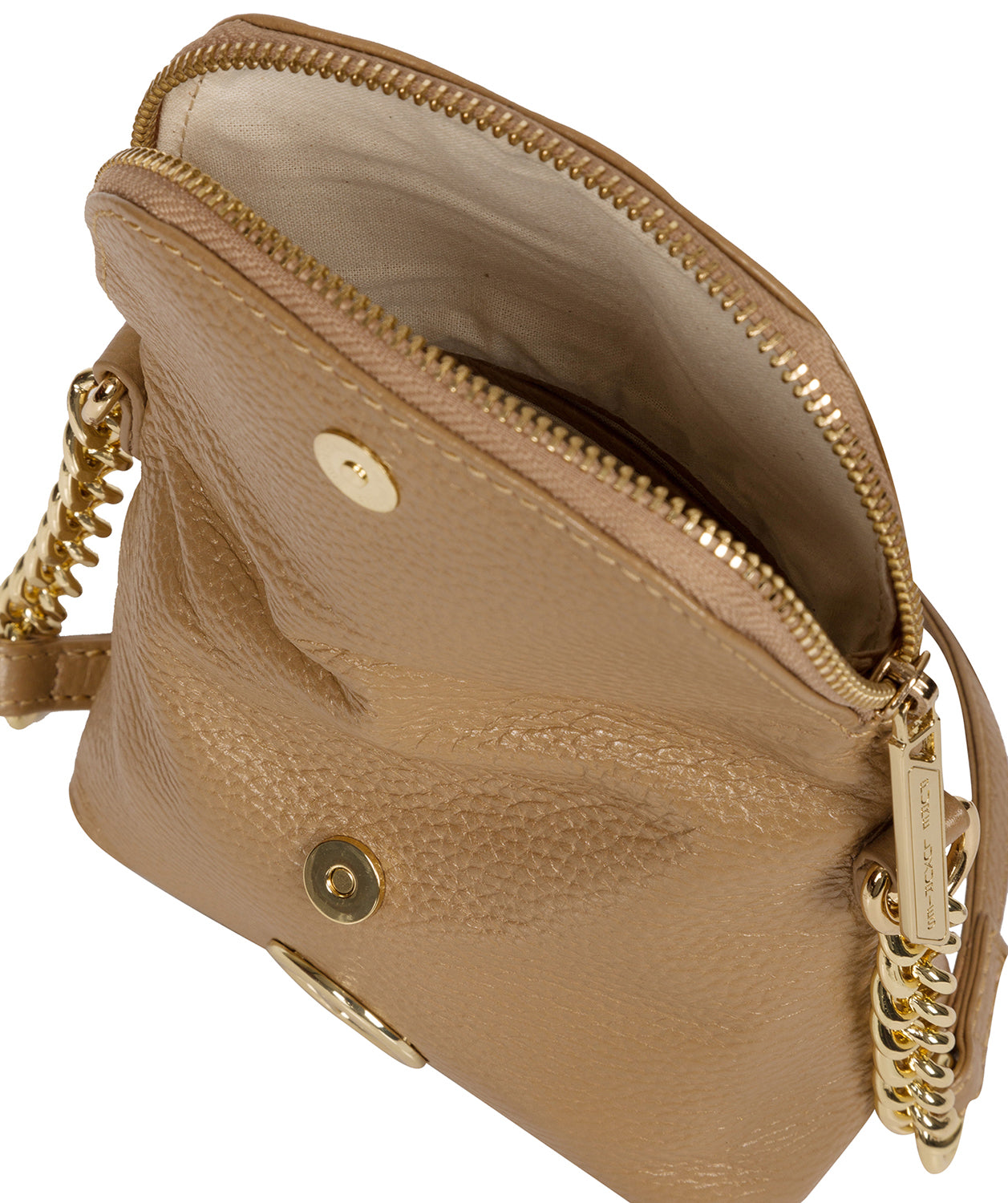 'Giselle' Metallic Champagne Leather Cross Body Bag image 4