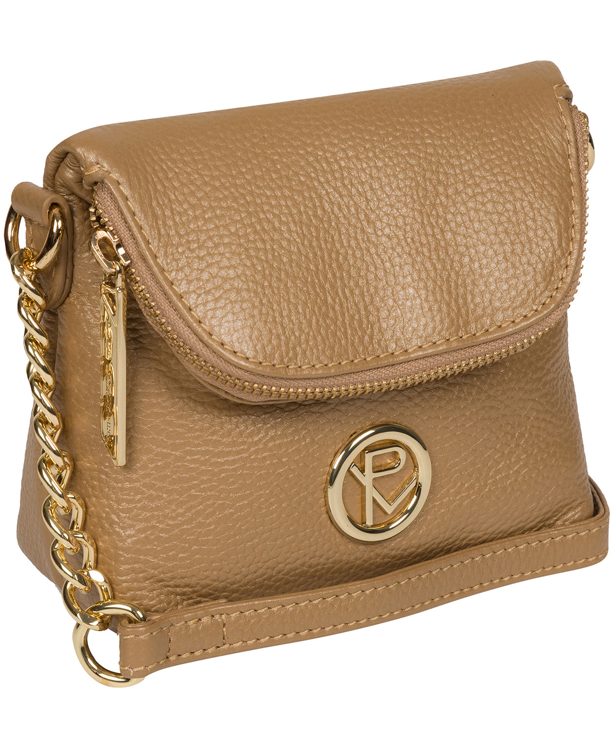 'Giselle' Metallic Champagne Leather Cross Body Bag image 5