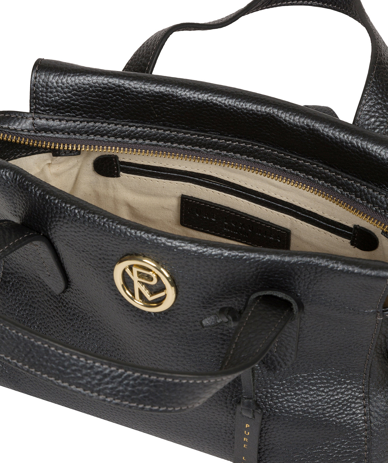 'Lisette' Metallic Blue Steel Leather Handbag image 4