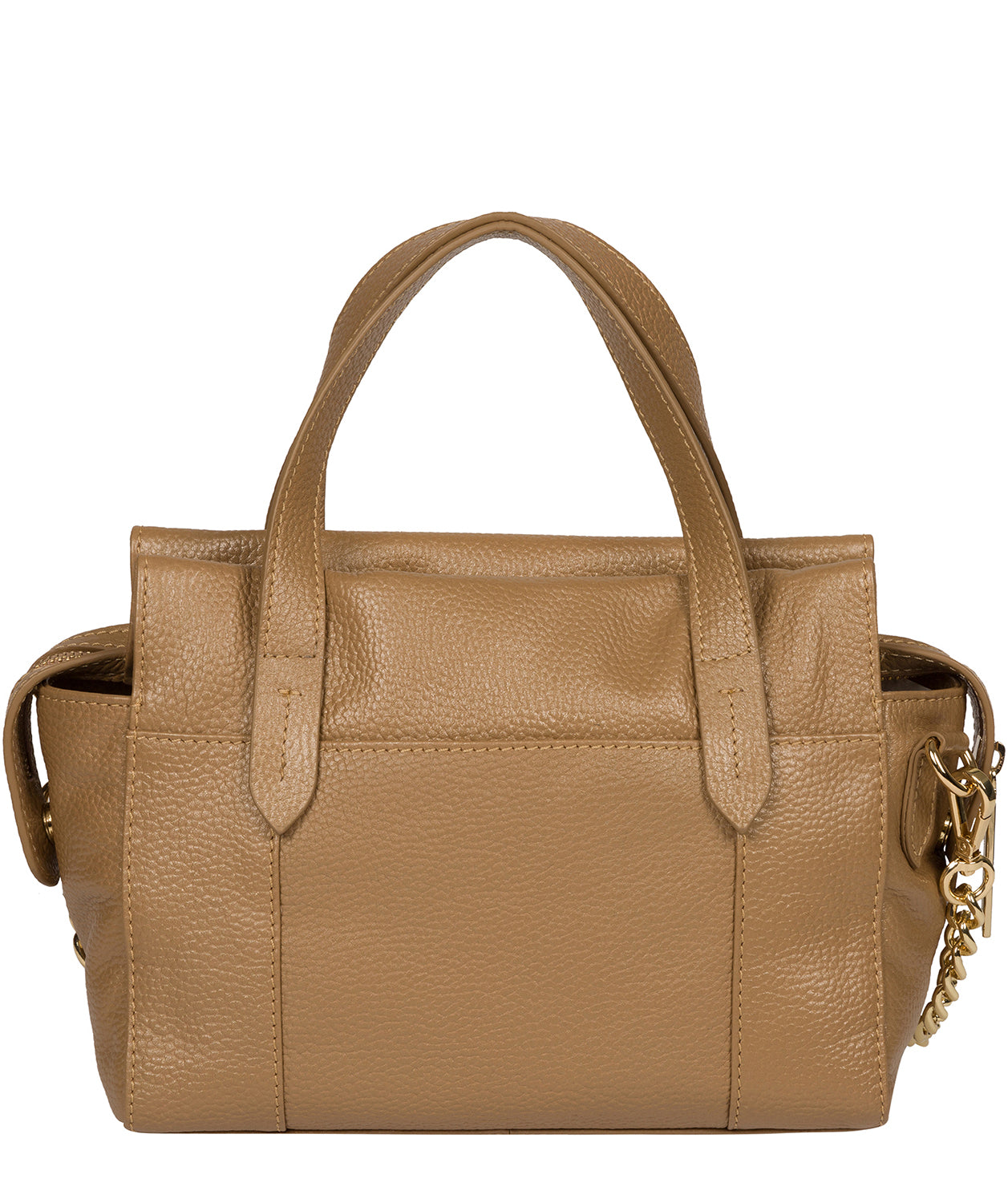 'Lisette' Metallic Champagne Leather Handbag image 3