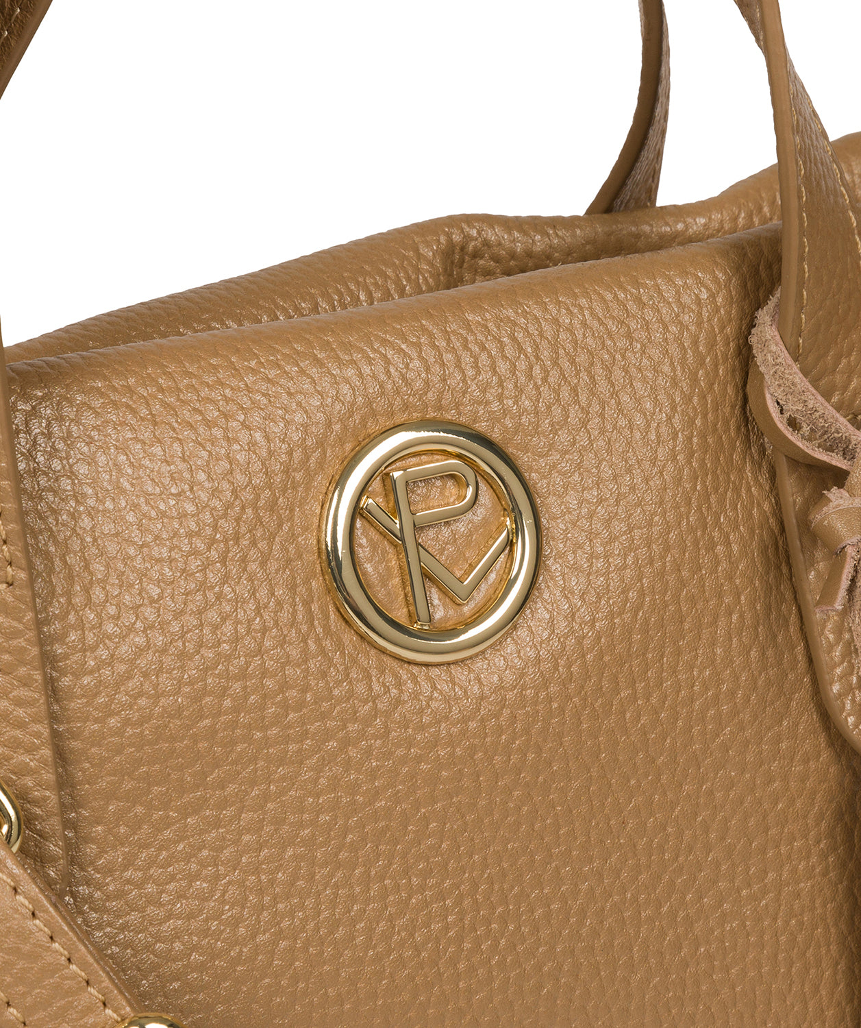 'Lisette' Metallic Champagne Leather Handbag image 6