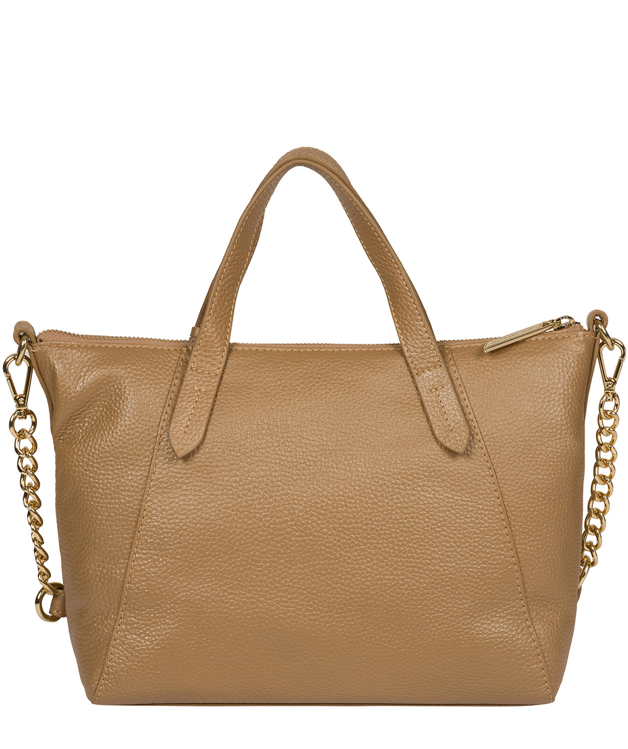 'Claudette' Metallic Champagne Leather Handbag image 3