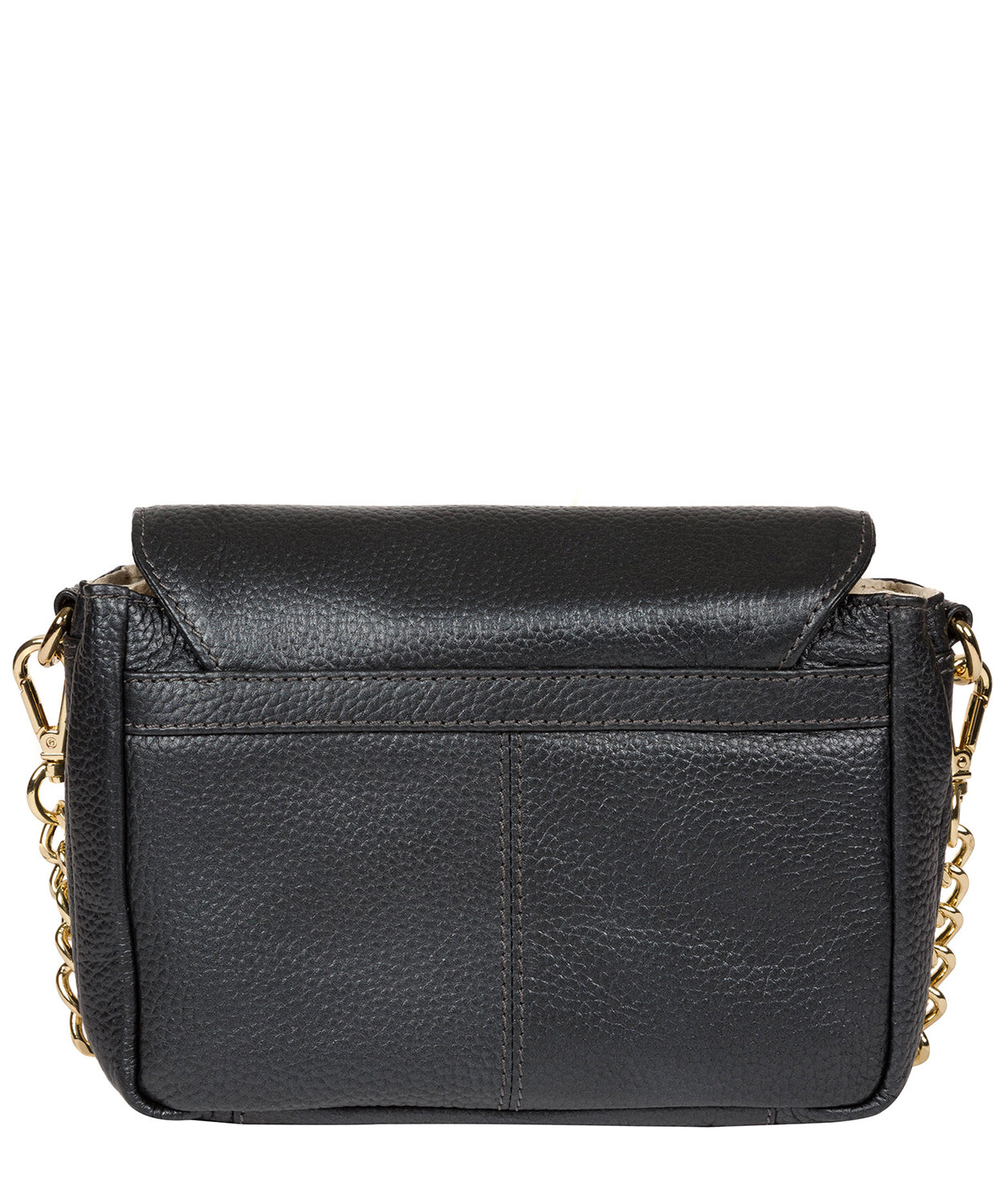 'Paulette' Metallic Blue Steel Leather Cross Body Bag image 3