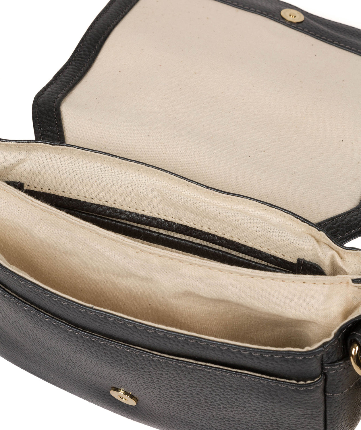 'Paulette' Metallic Blue Steel Leather Cross Body Bag image 4