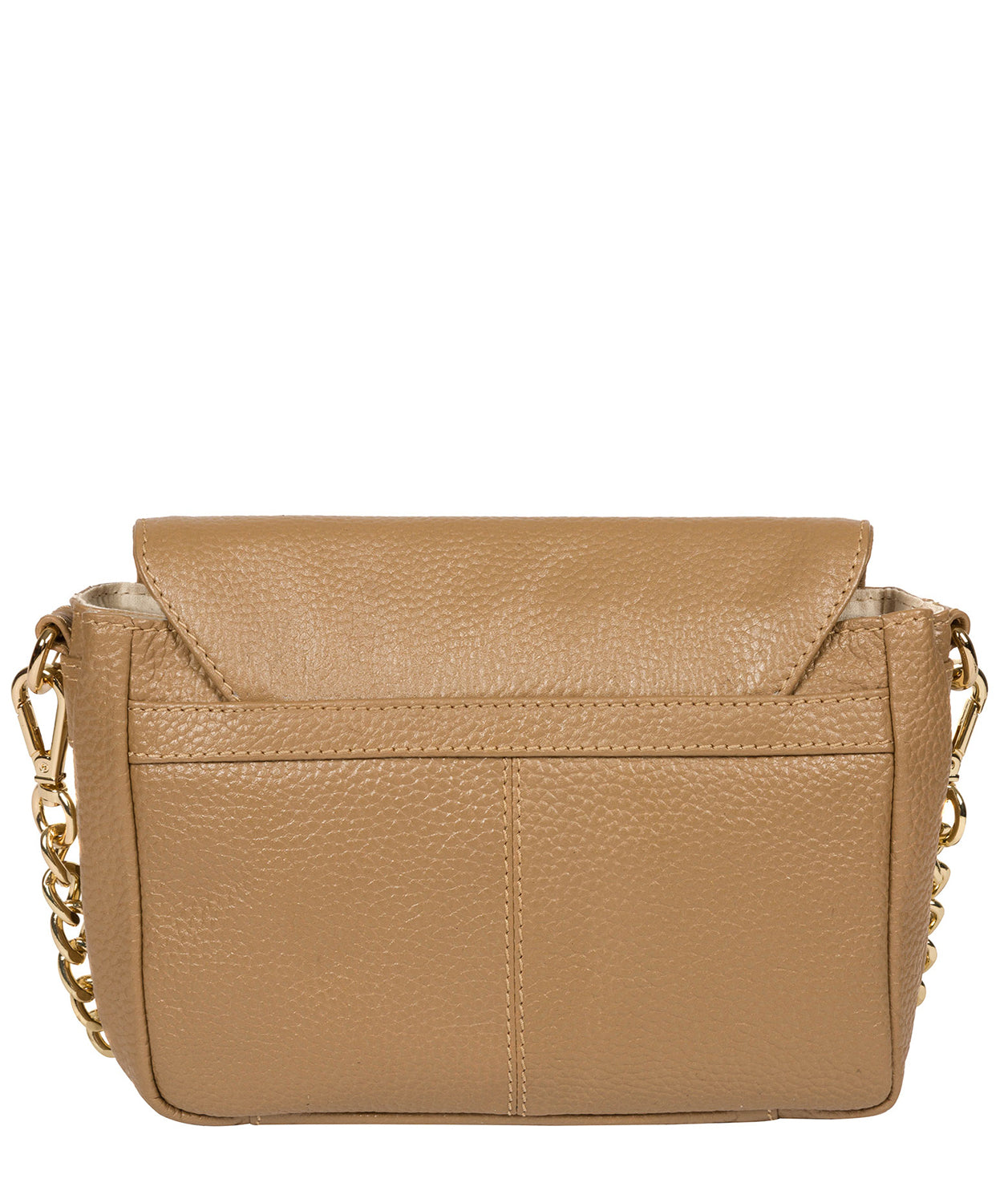 'Paulette' Metallic Champagne Leather Cross Body Bag image 3
