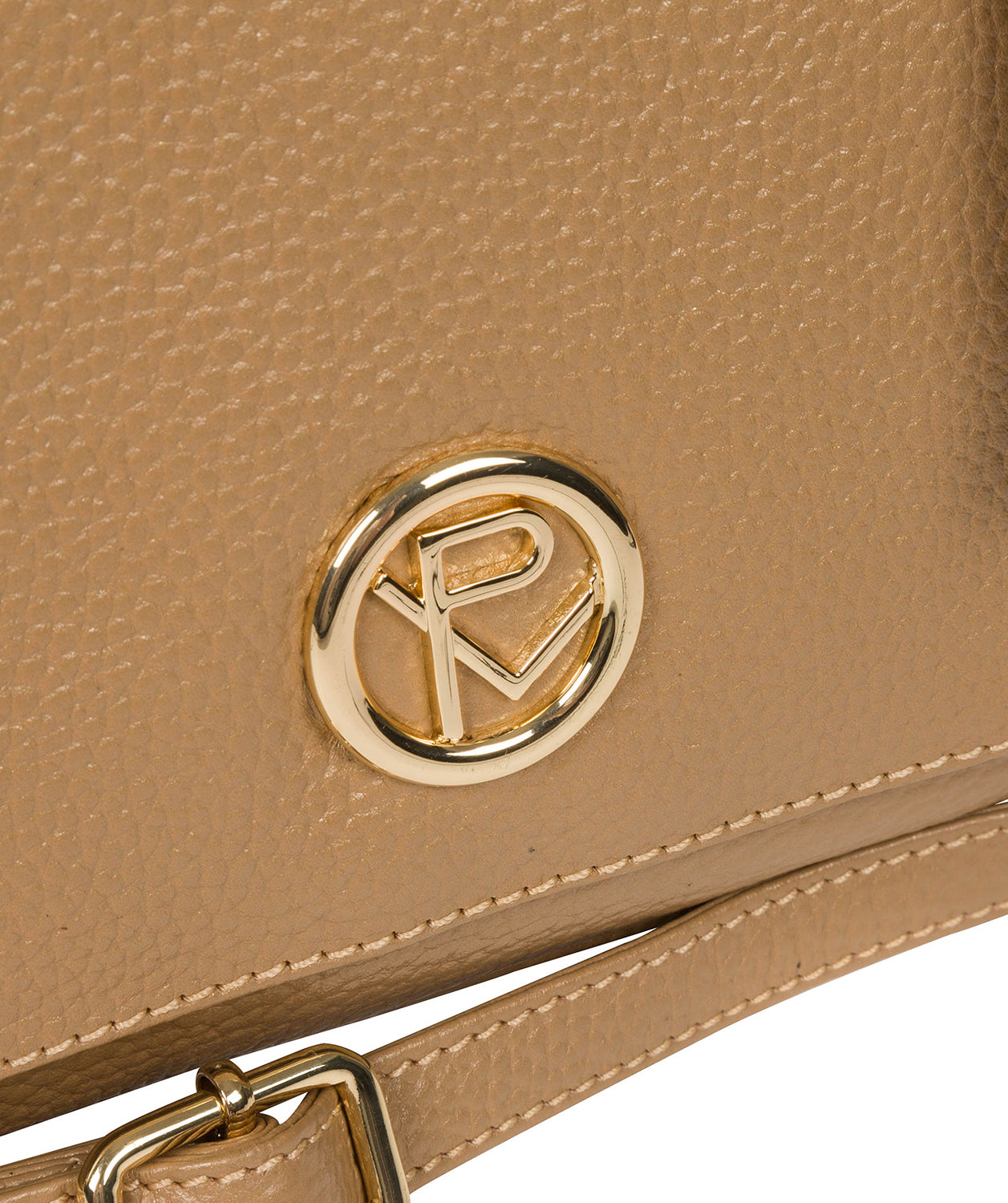 'Paulette' Metallic Champagne Leather Cross Body Bag image 6